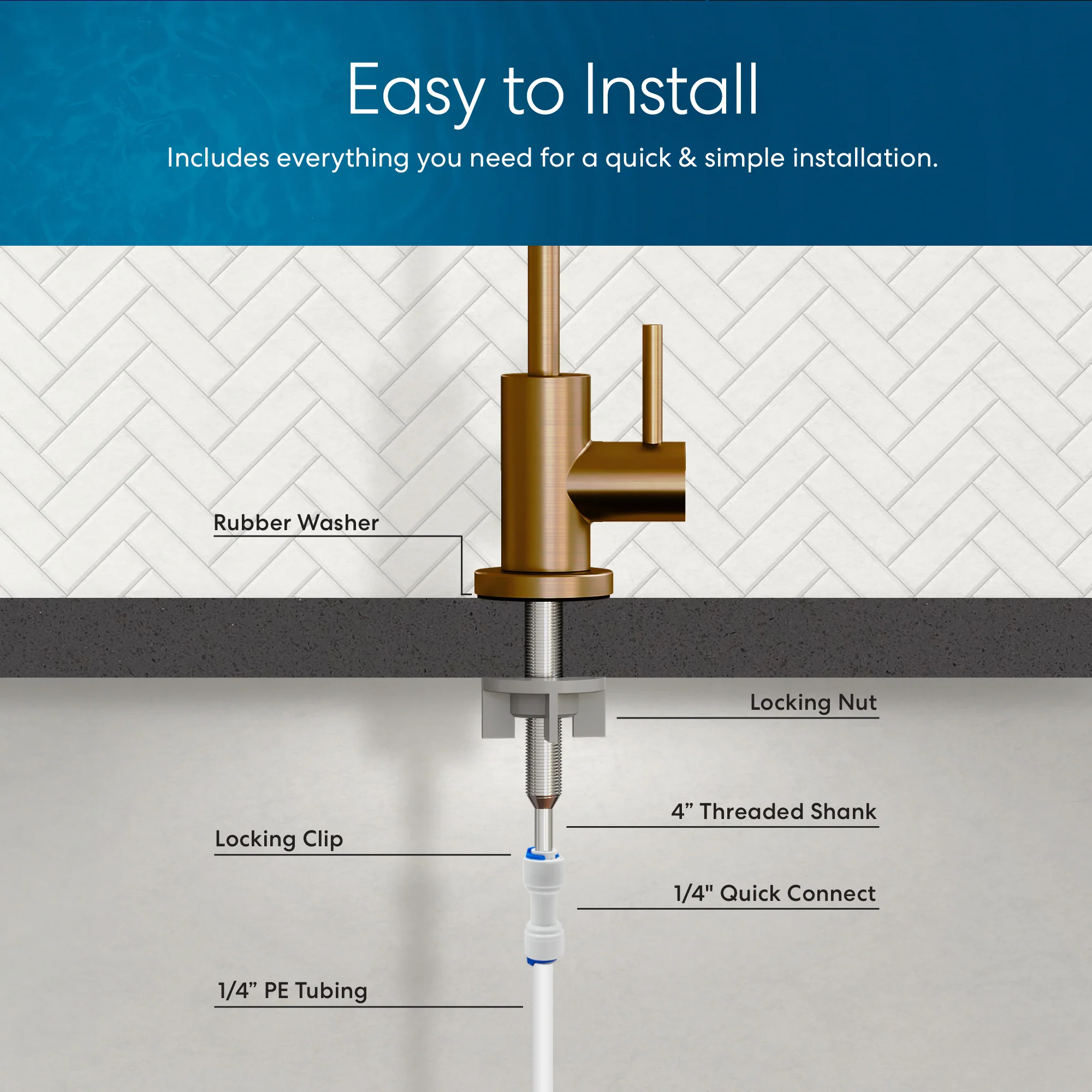 Brio Modern Series Water Faucet - Brushed Bronze - Image 5