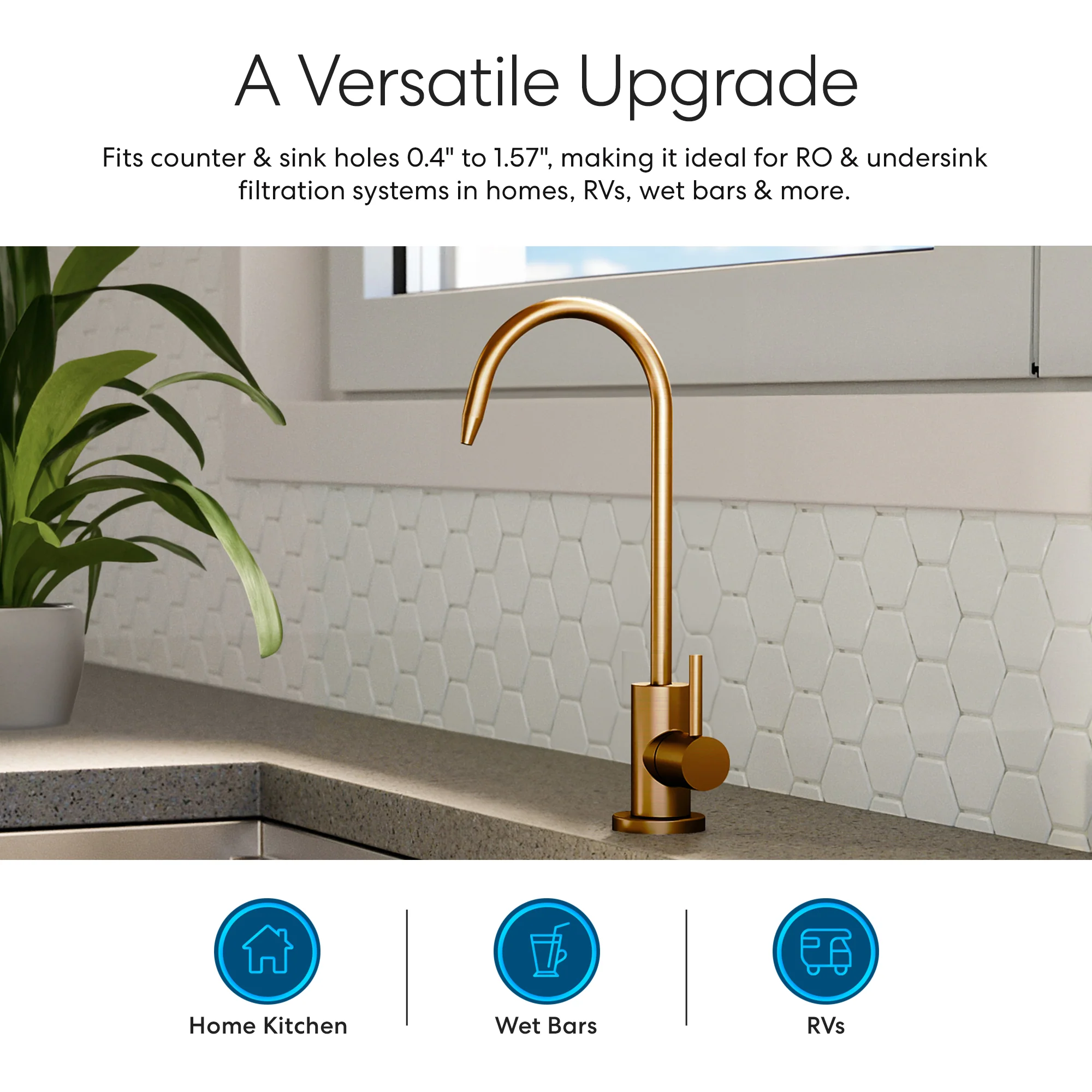 Brio Modern Series Water Faucet - Brushed Bronze - Image 6