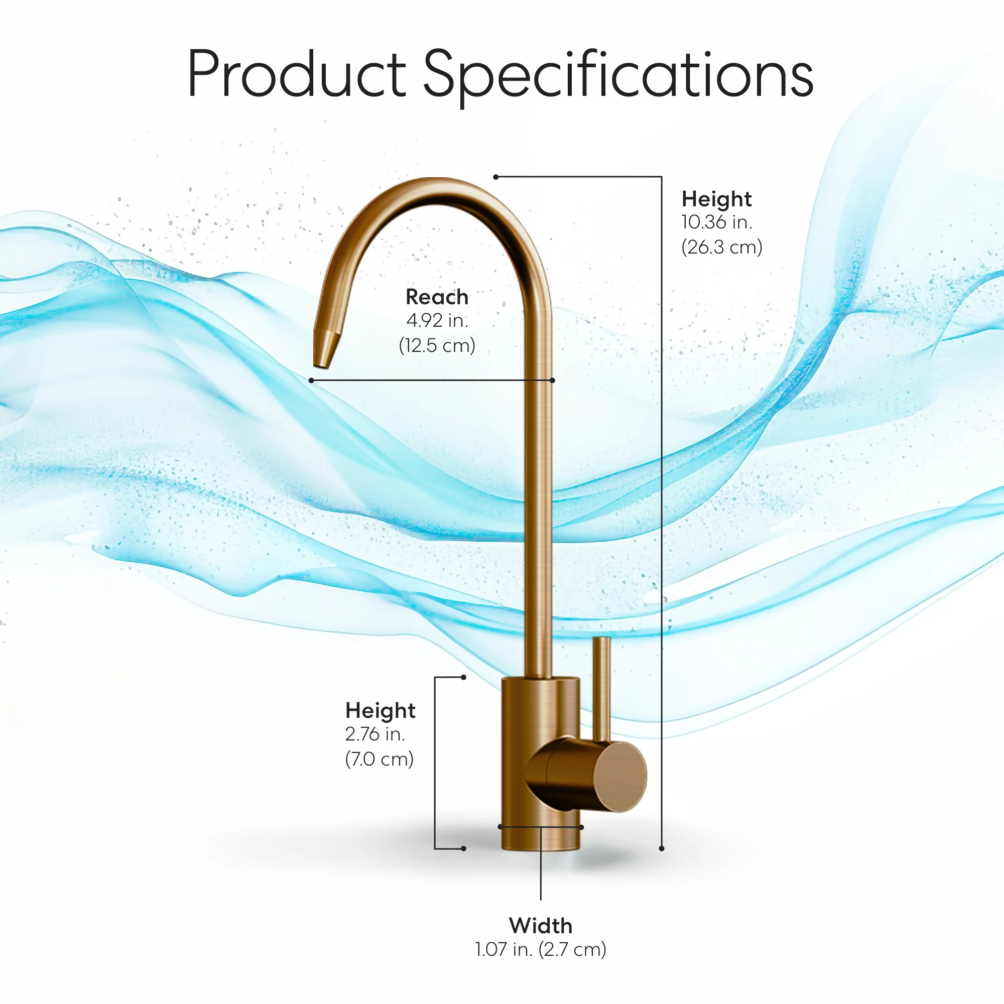 Brio Modern Series Water Faucet - Brushed Bronze - Image 9