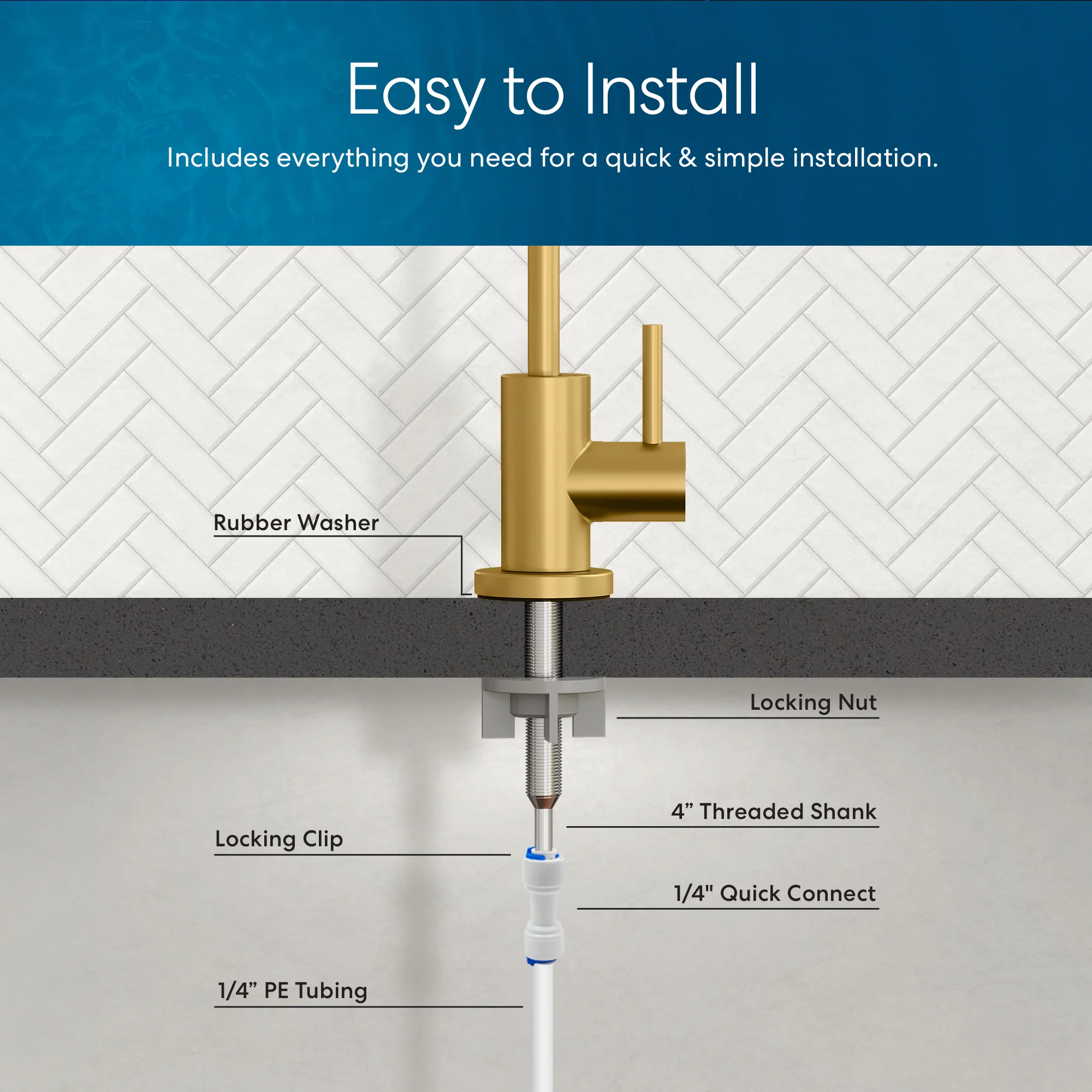 Brio Modern Series Water Faucet - Brushed Gold - Image 5
