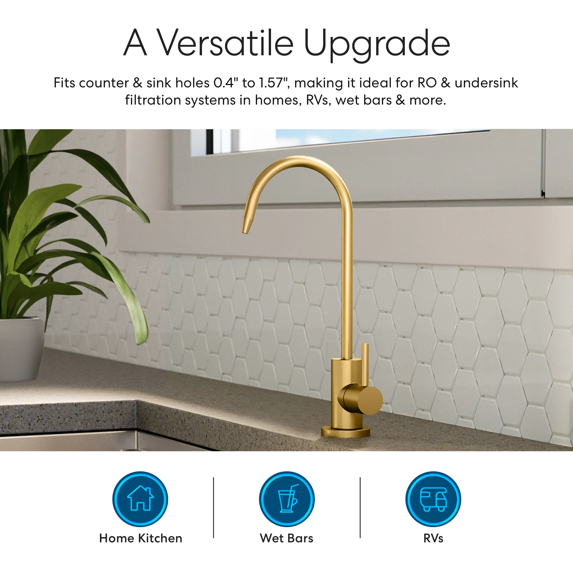 Brio Modern Series Water Faucet - Brushed Gold - Image 6