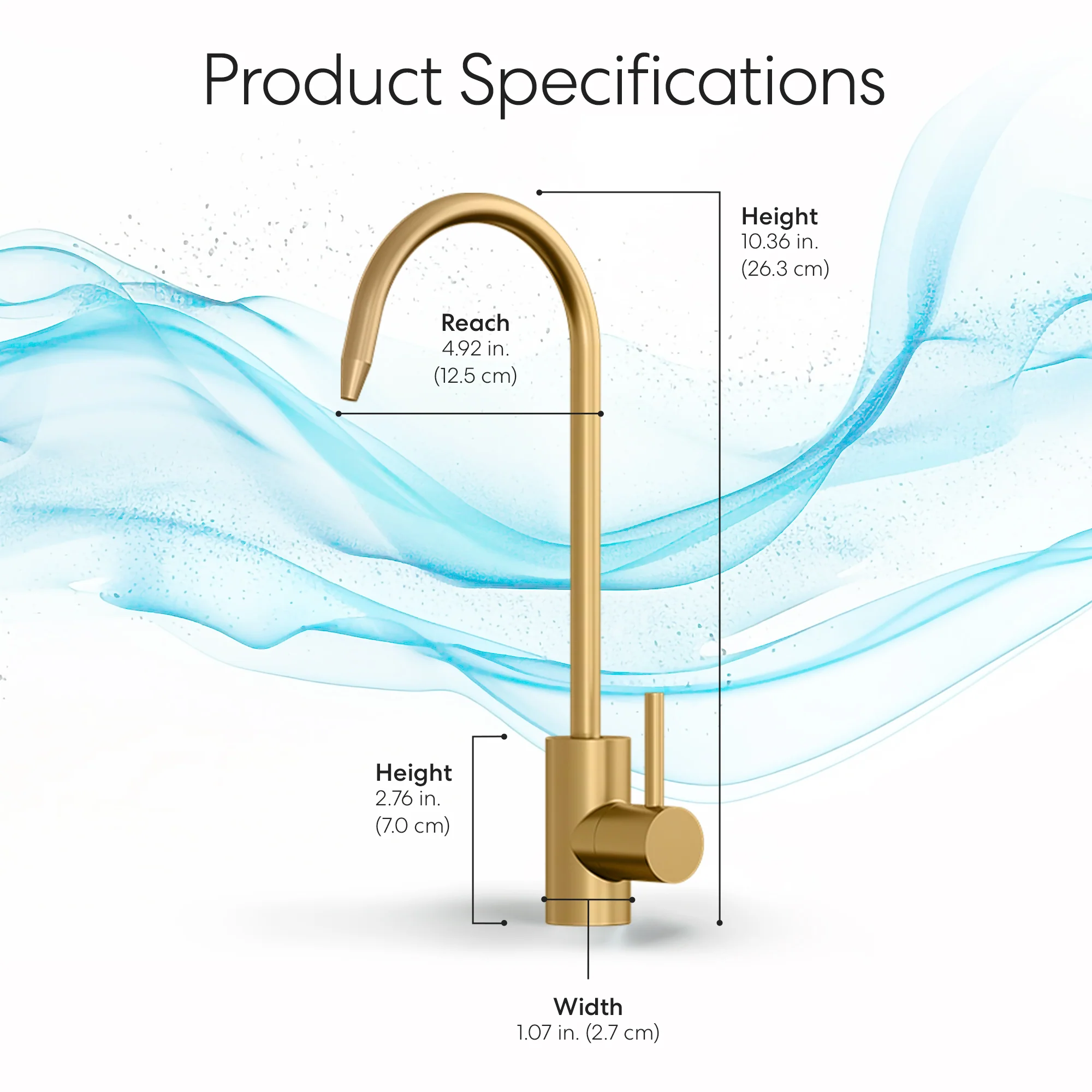 Brio Modern Series Water Faucet - Brushed Gold - Image 9