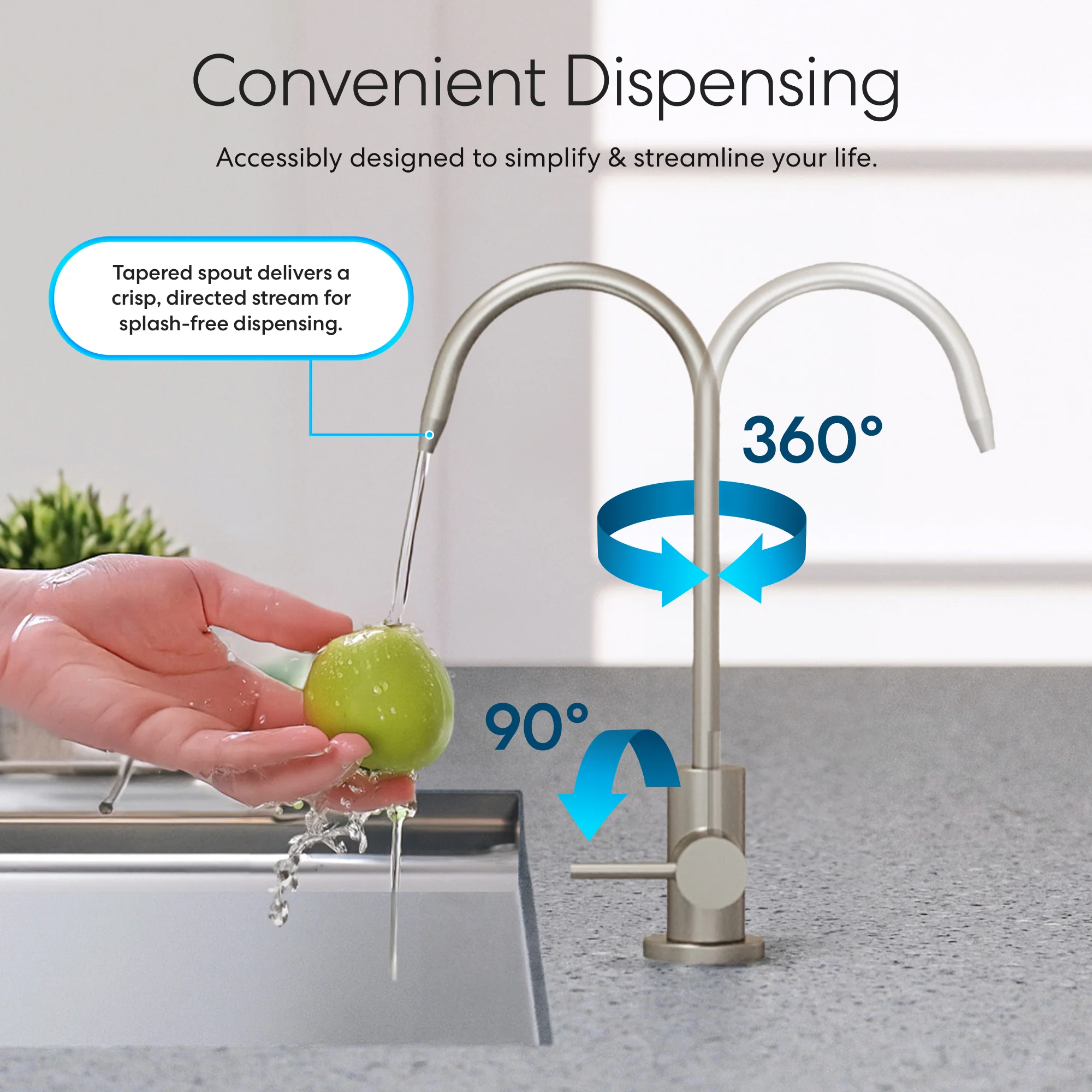 Brio Modern Series Water Faucet- Brushed Nickel - Image 3
