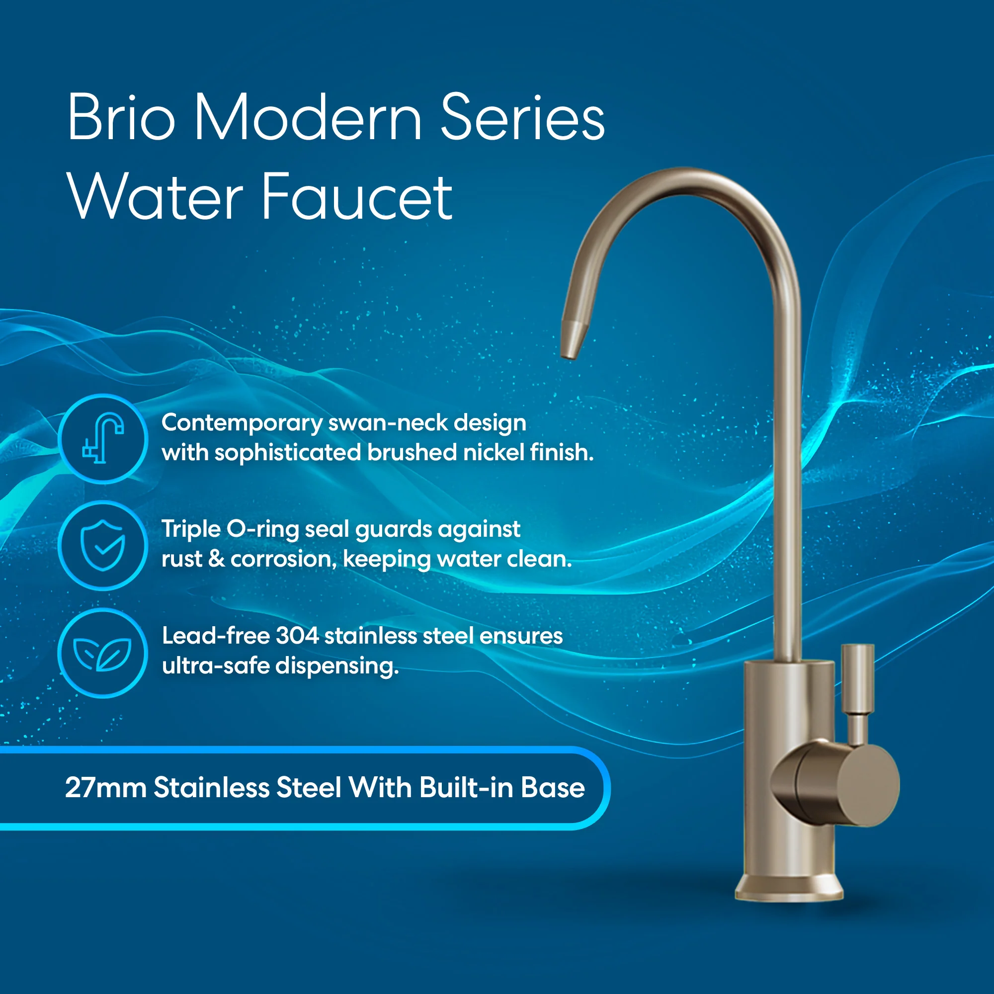Brio Modern Series Water Faucet Built-In Base - Image 2