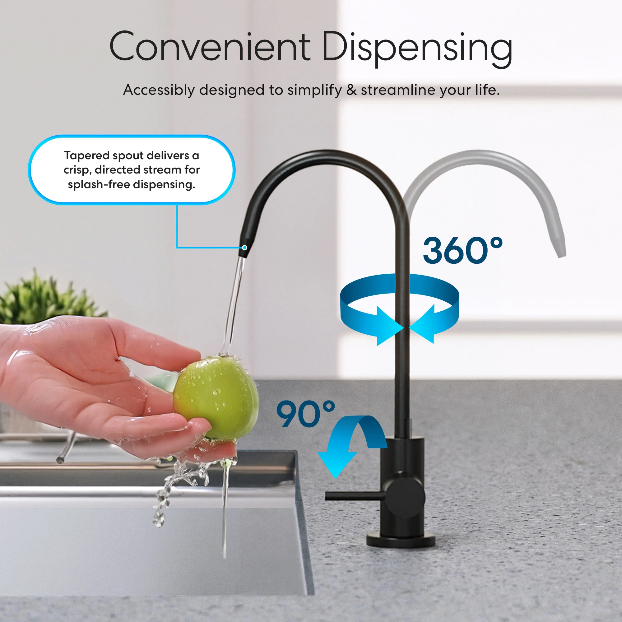 Brio Modern Series Water Faucet-Matte Black - Image 3