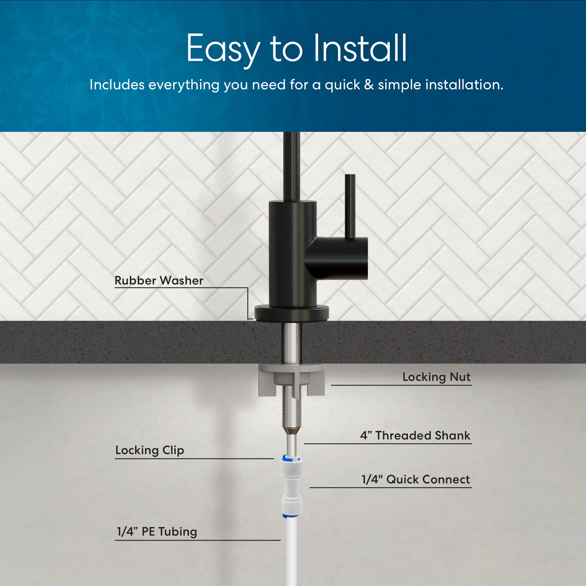 Brio Modern Series Water Faucet-Matte Black - Image 5