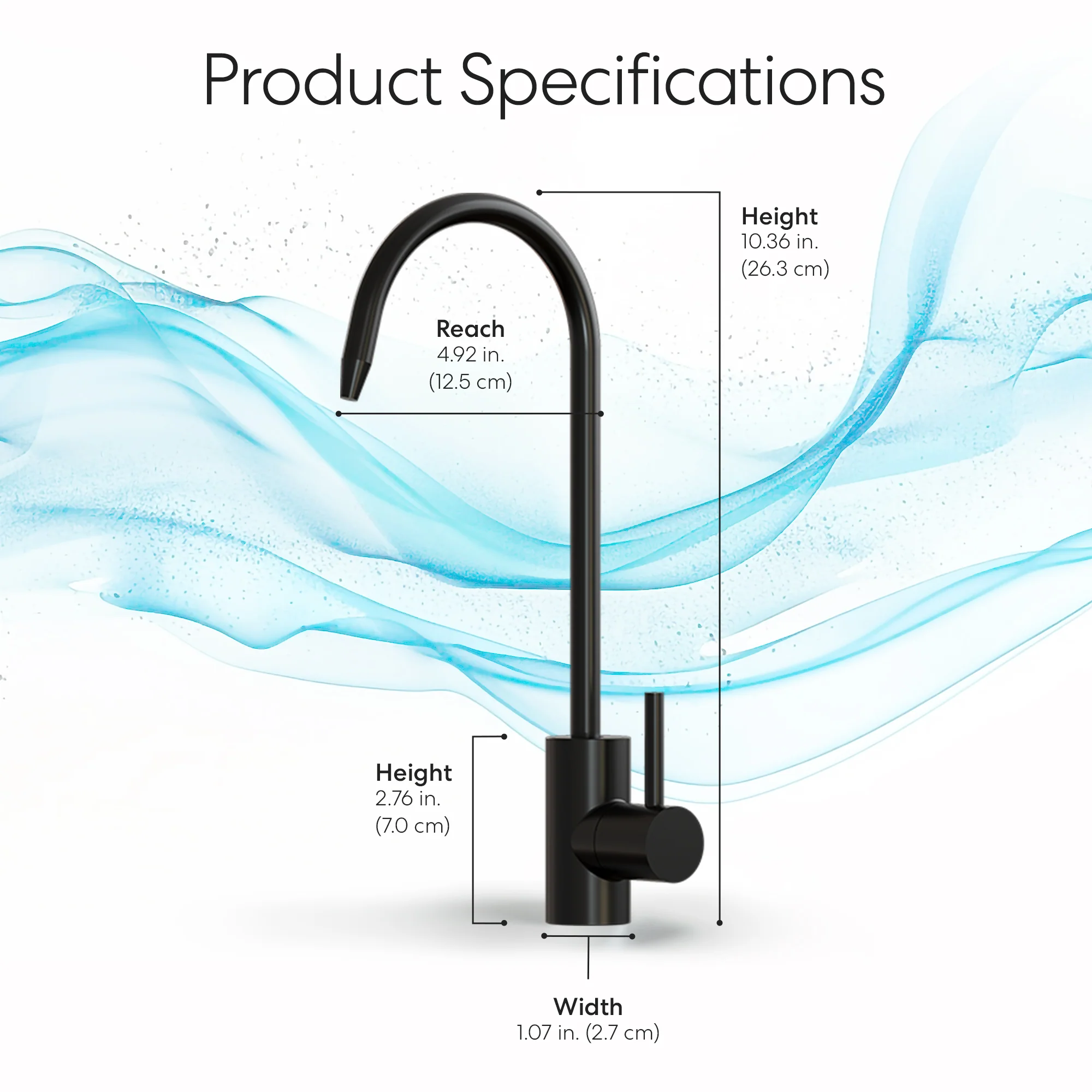 Brio Modern Series Water Faucet-Matte Black - Image 9