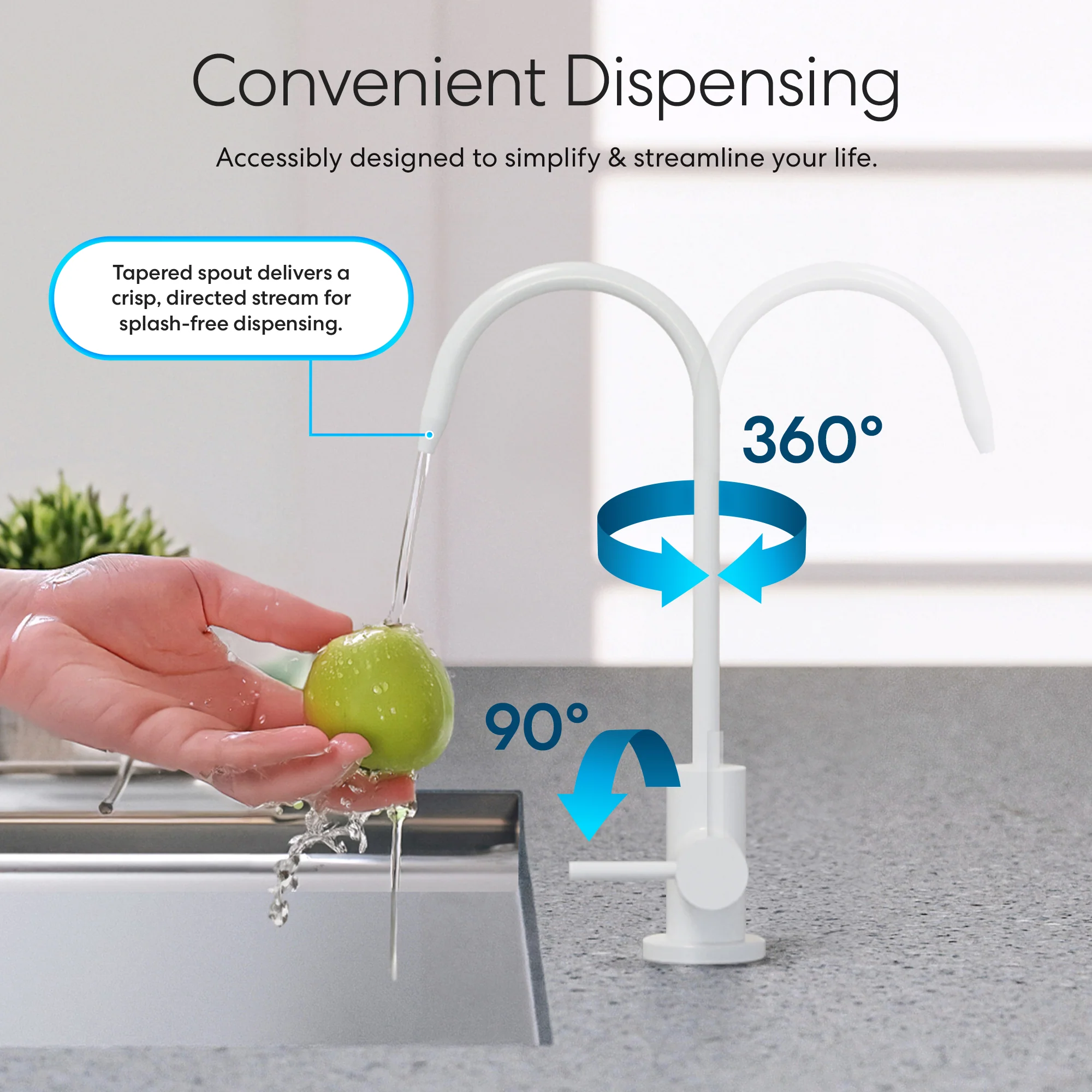 Brio Modern Series Water Faucet - White - Image 3