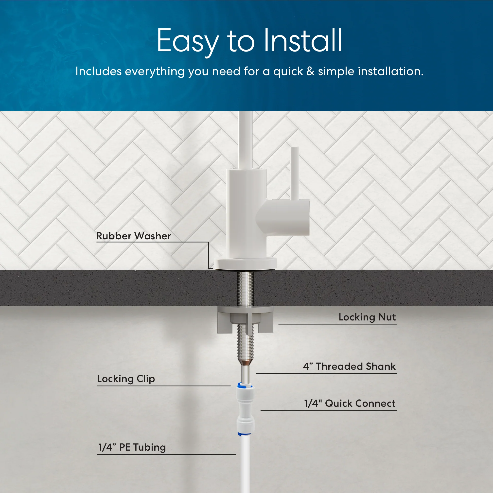 Brio Modern Series Water Faucet - White - Image 5