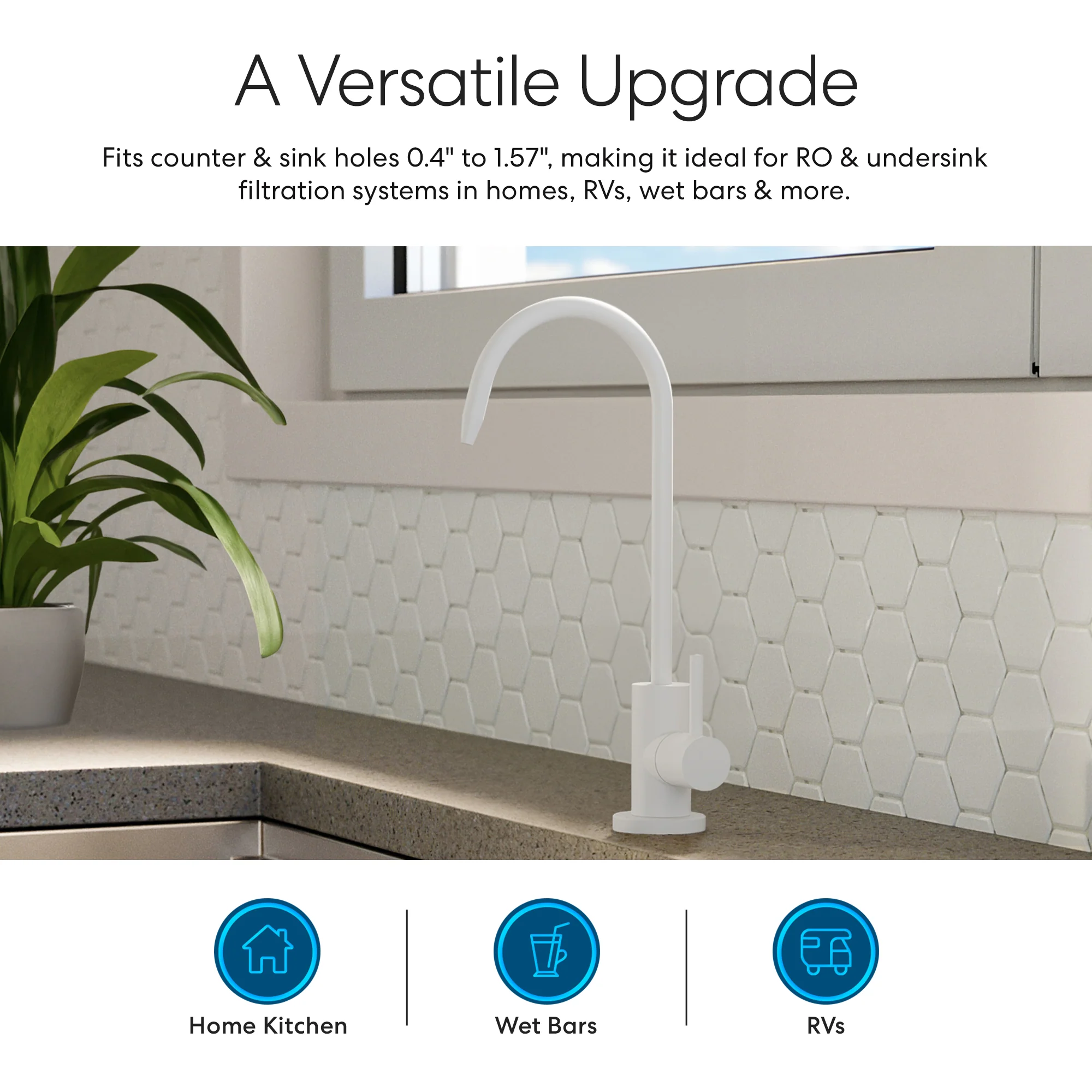 Brio Modern Series Water Faucet - White - Image 6