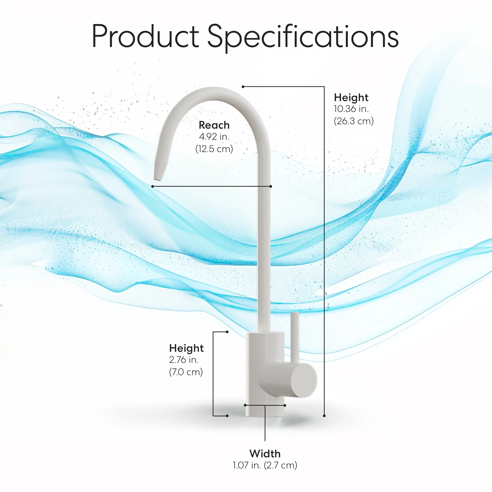 Brio Modern Series Water Faucet - White - Image 9