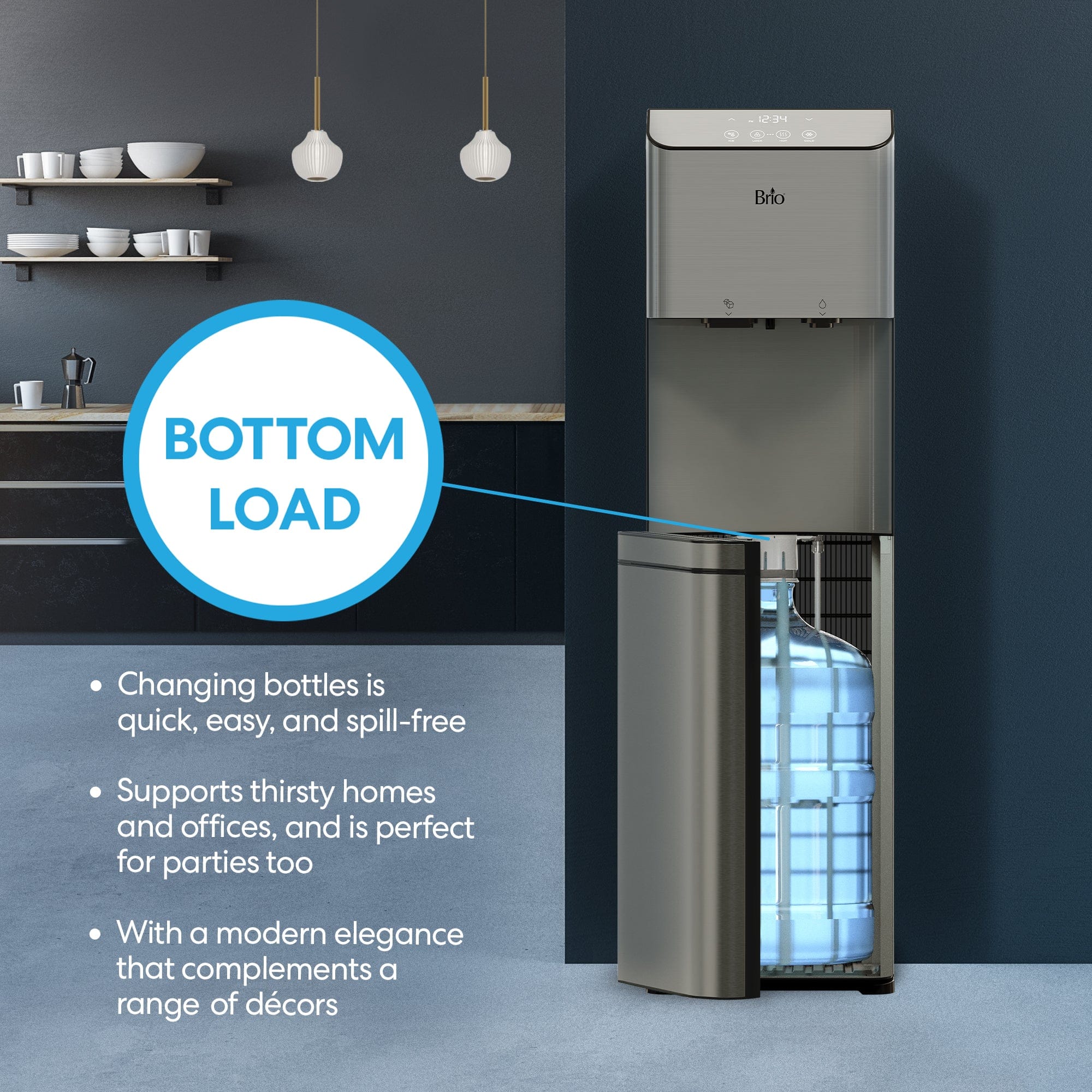 Brio Moderna Bottom Load Ice + Hot/Cold Water Dispenser - Image 5
