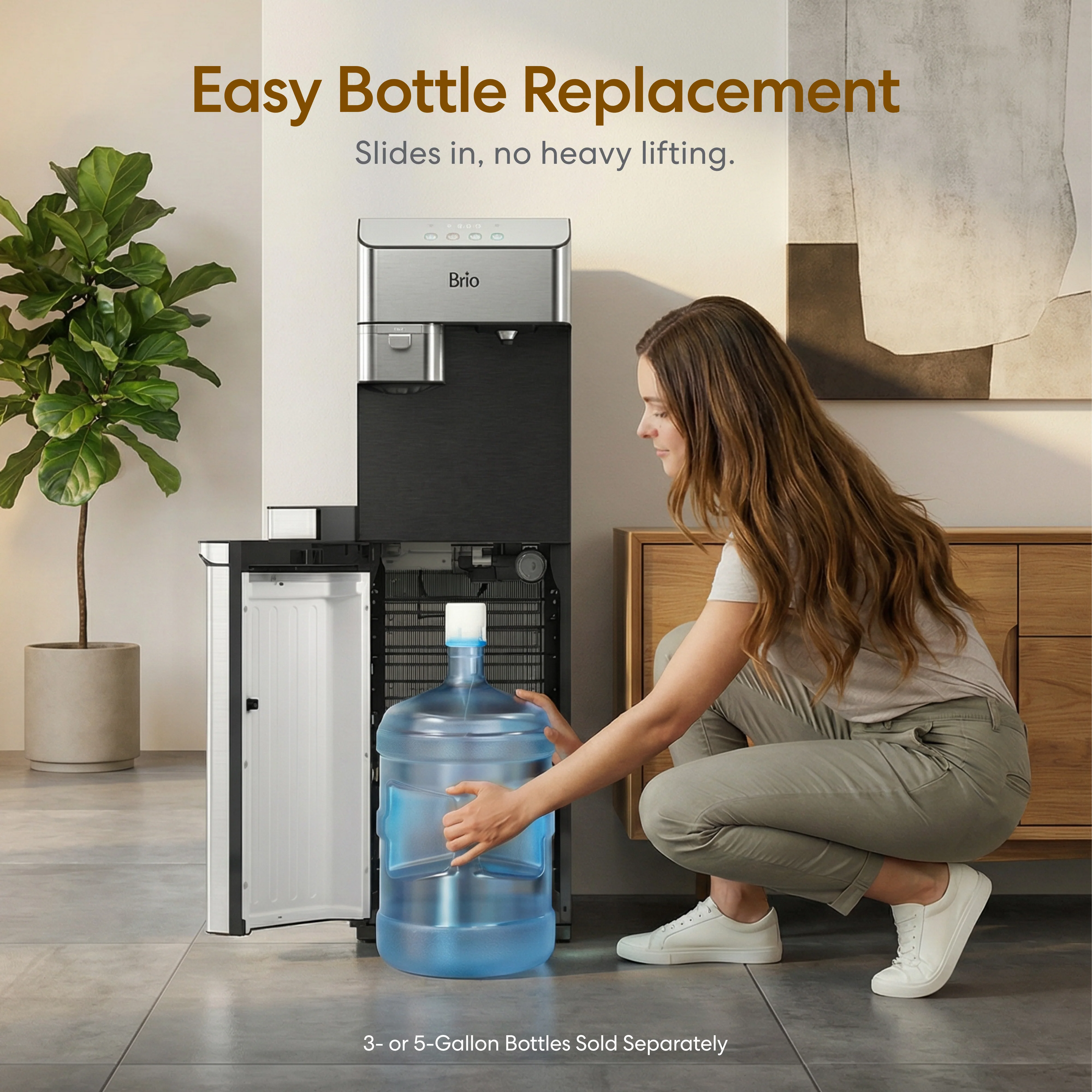 Brio Moderna Coffee Maker & Bottom Load Water Cooler Dispenser - Image 4