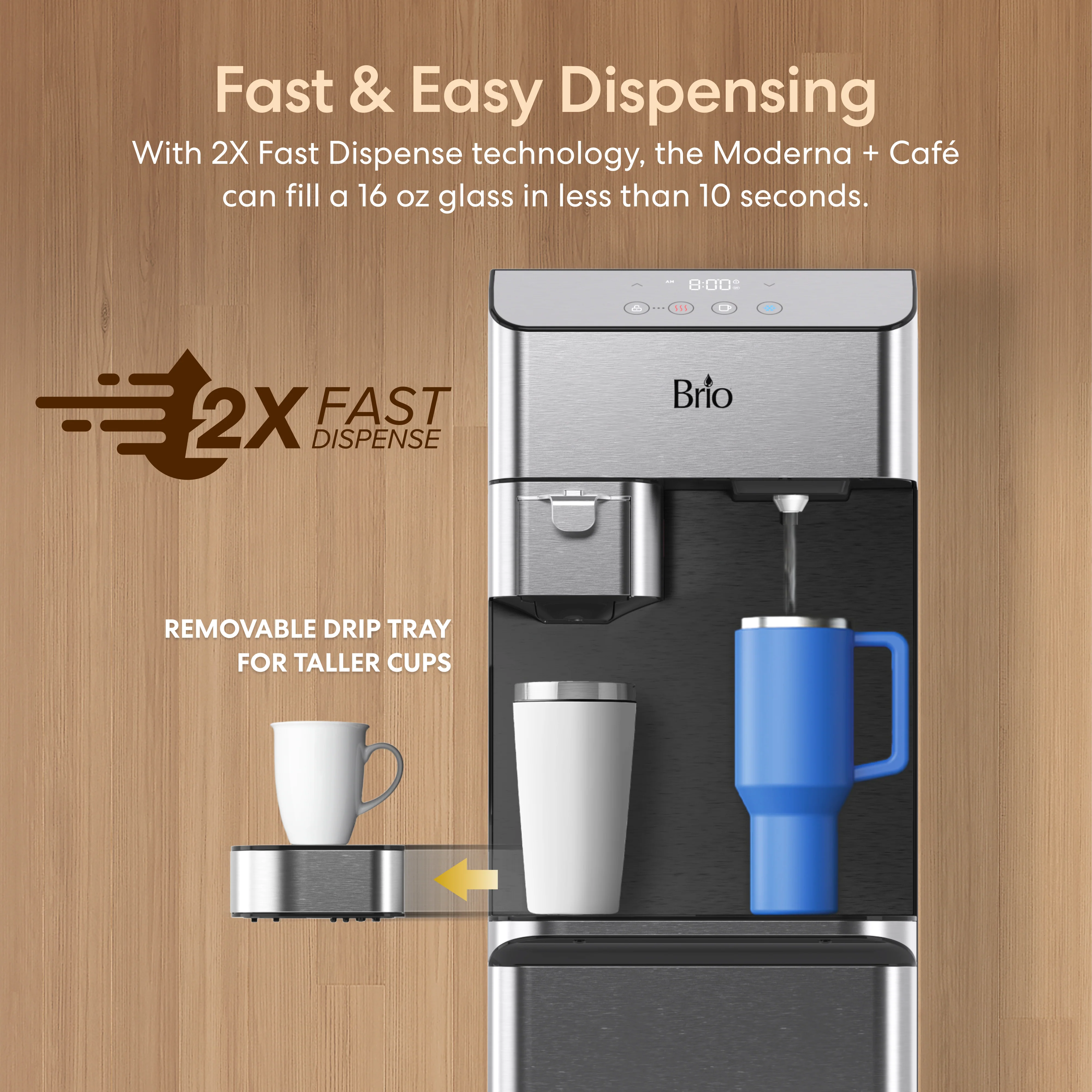 Brio Moderna Coffee Maker & Bottom Load Water Cooler Dispenser - Image 6