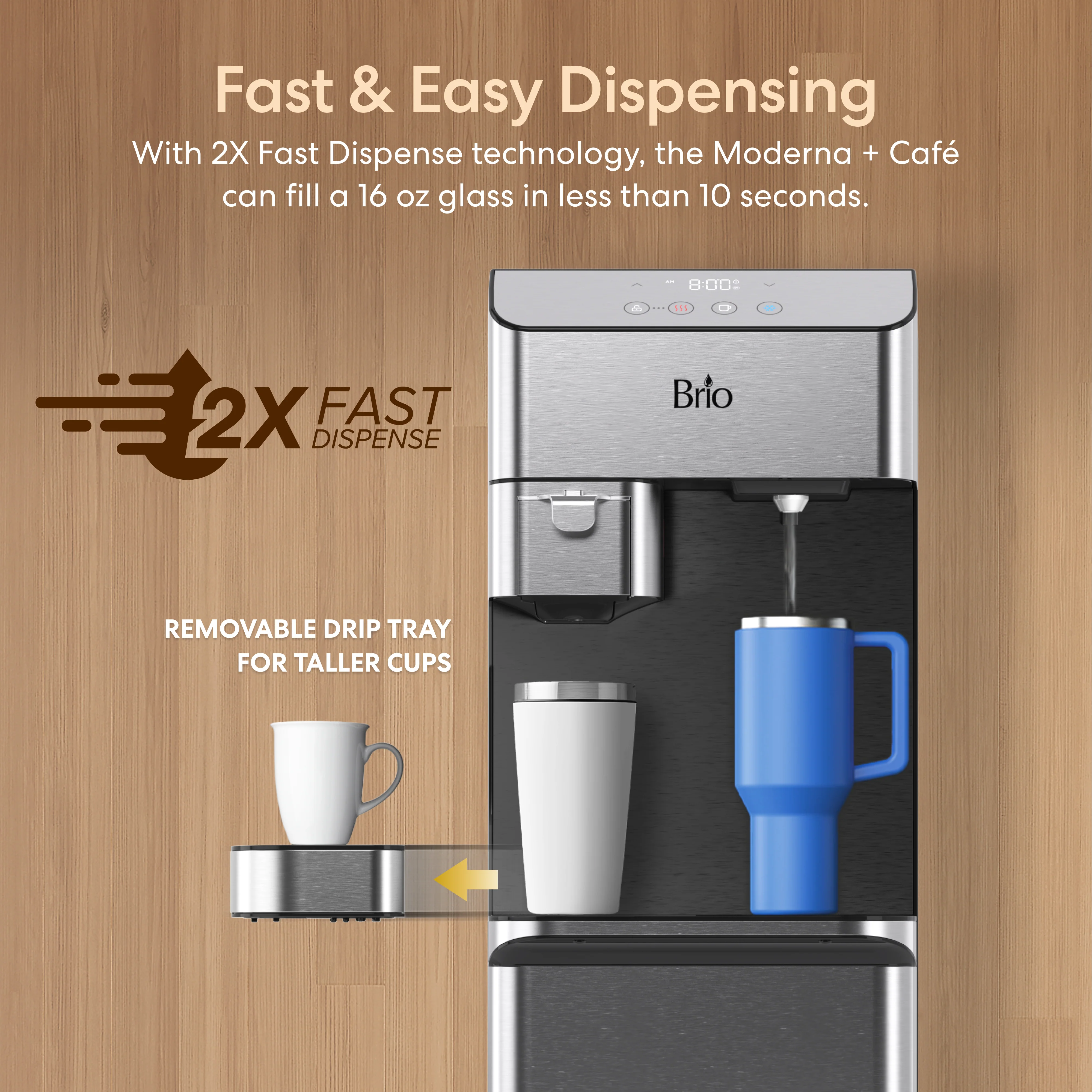 Brio Moderna 4-Stage Reverse Osmosis Coffee Maker & Bottleless Water Cooler Dispenser - Image 6