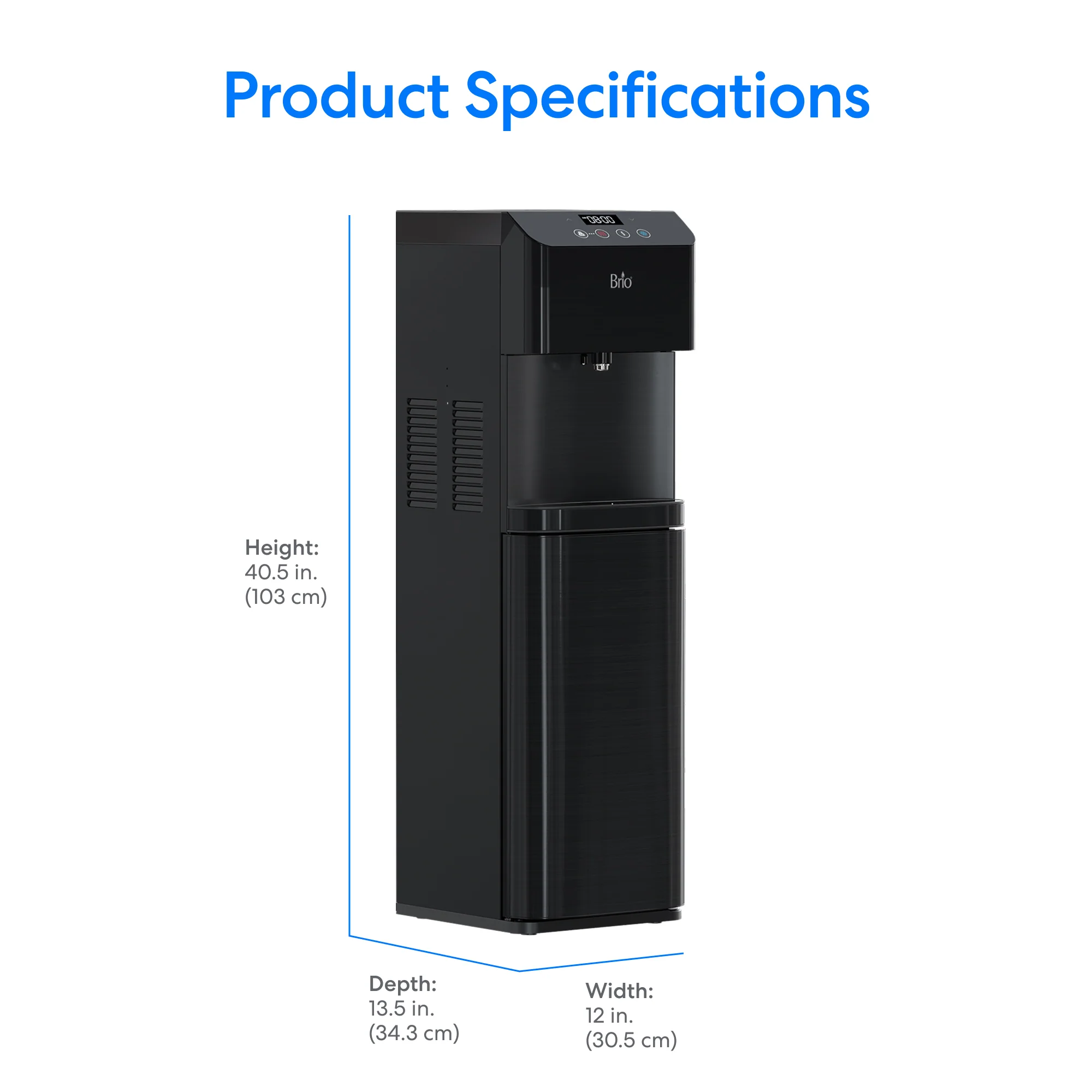 Brio Moderna Self-Cleaning Black Stainless Bottom Load Water Cooler - Image 9