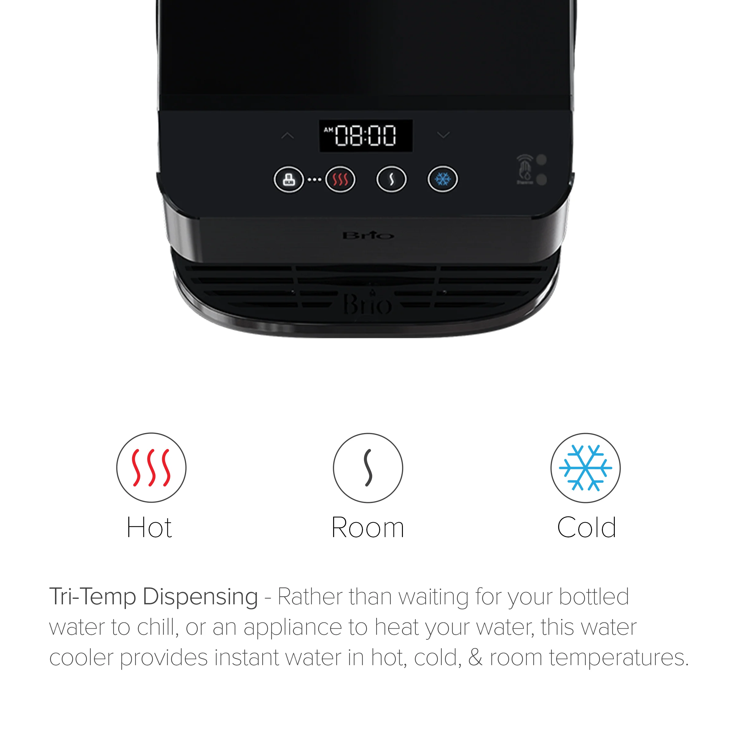 Brio Moderna Touchless 3-Stage Black Stainless Countertop Water Cooler - Image 5