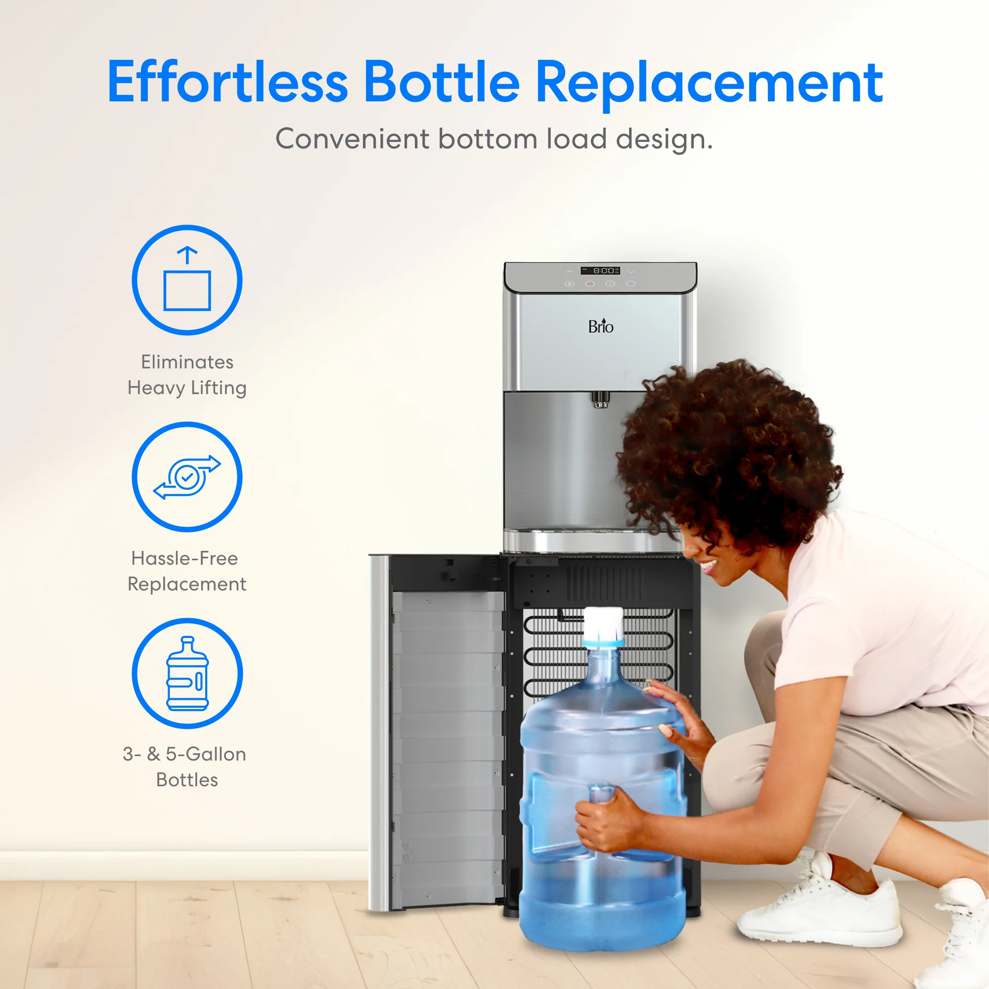 Brio Moderna Self-Cleaning Bottom Load Water Cooler - Image 4