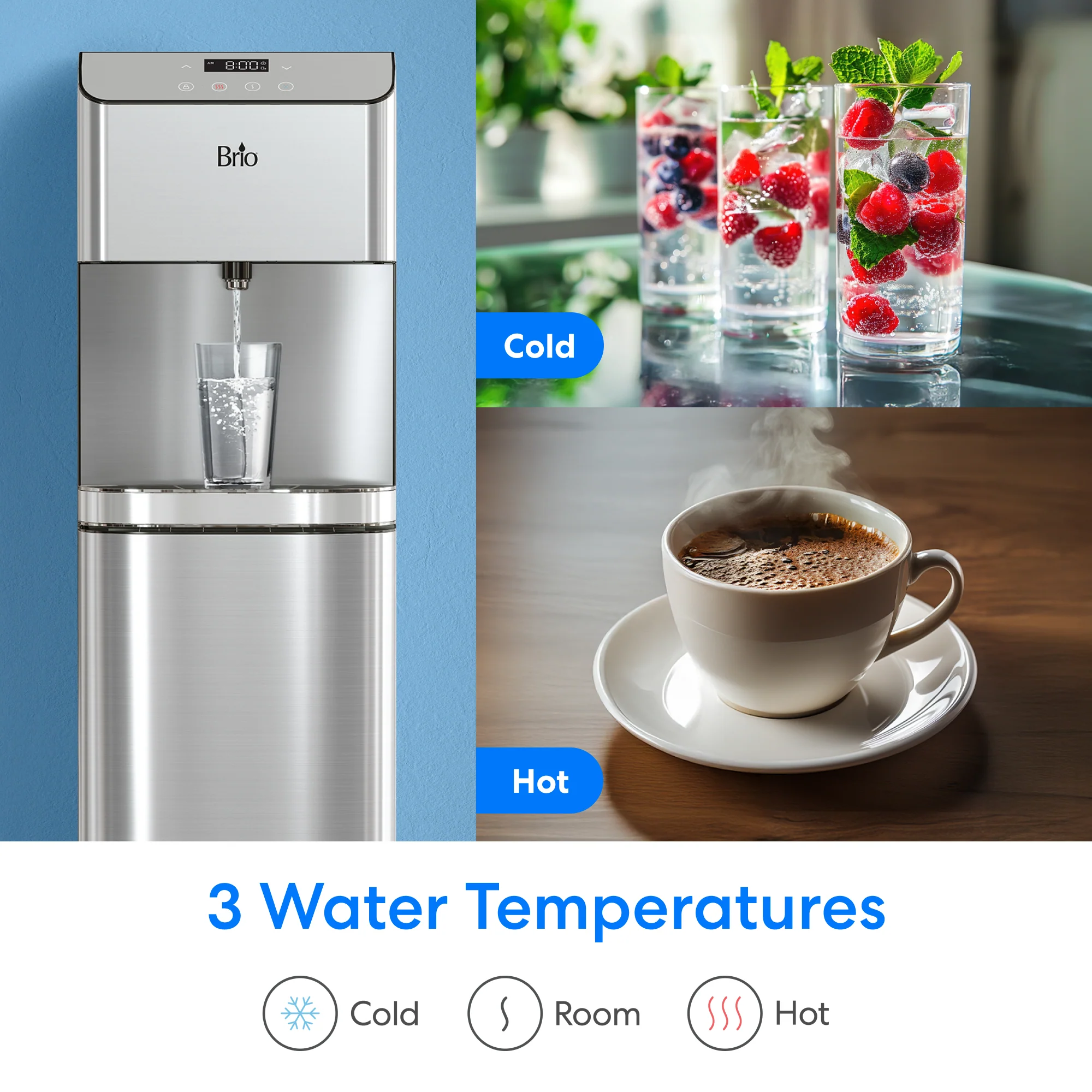 Brio Moderna Self-Cleaning Bottom Load Water Cooler - Image 6