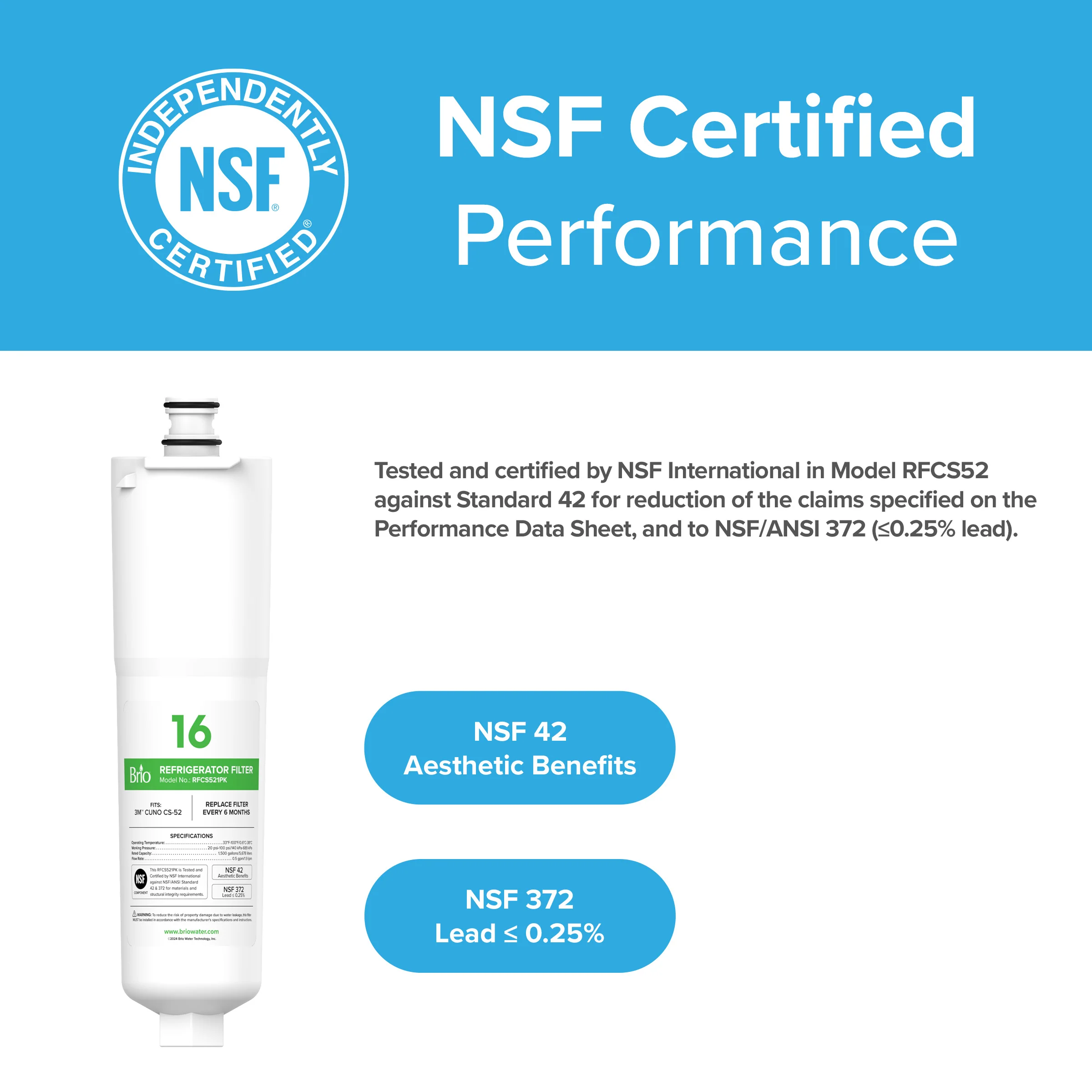 Brio CS521 Refrigerator Filter – 3M™ Cuno CS-52 - Image 2