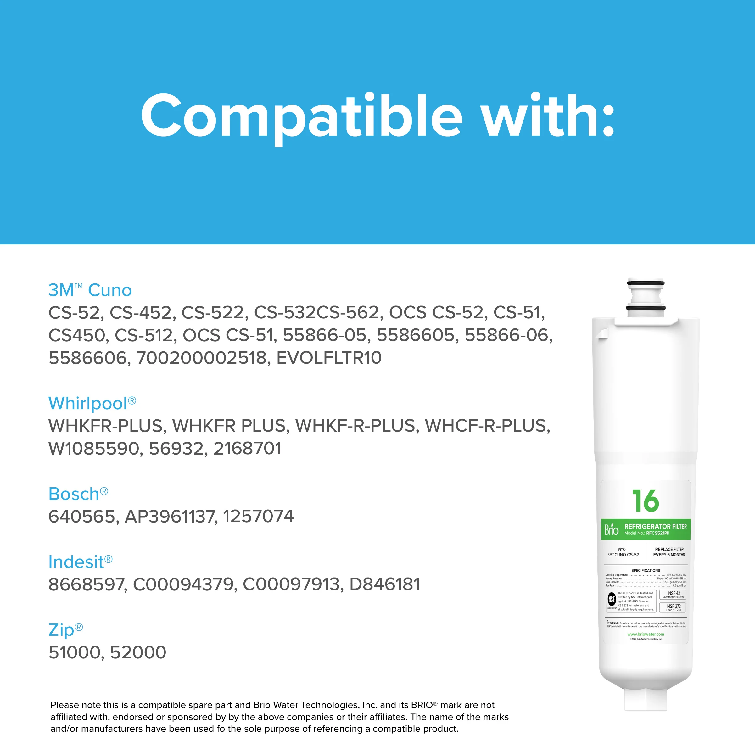 Brio CS521 Refrigerator Filter – 3M™ Cuno CS-52 - Image 6