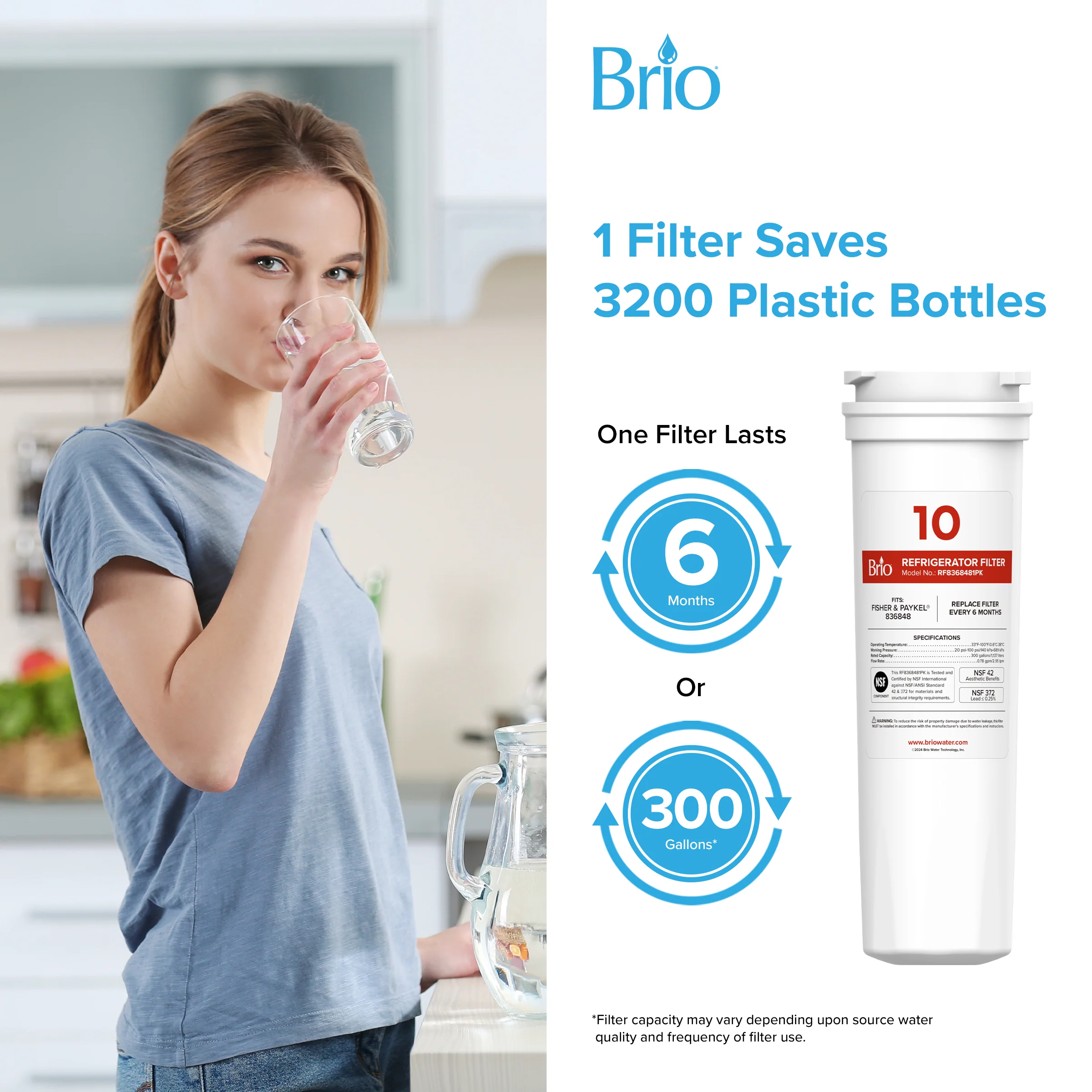 Brio 836848 Refrigerator Filter – Fisher & Paykel® 836848, Amana® 8171788 - Image 7