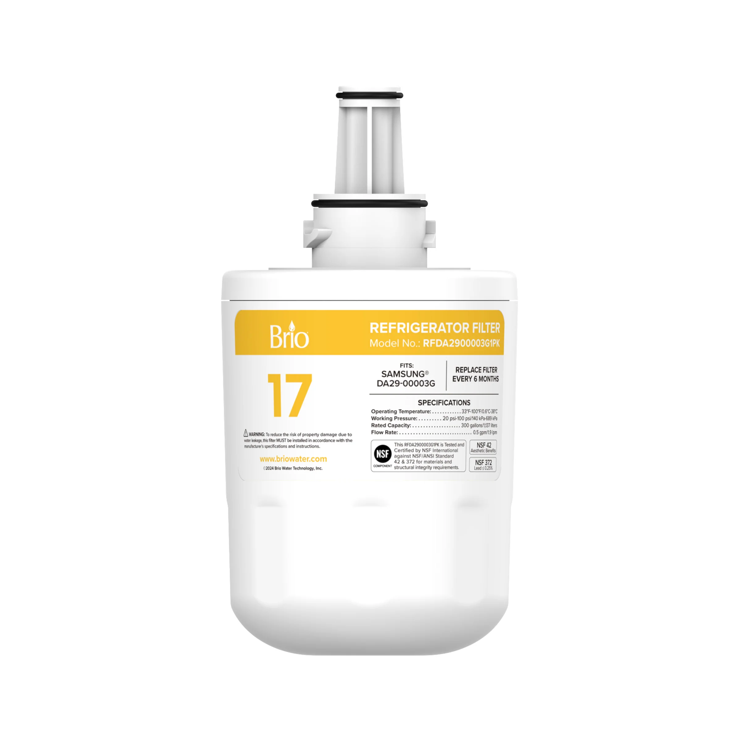Brio DA2900003G Refrigerator Filter – Samsung® DA29-00003G