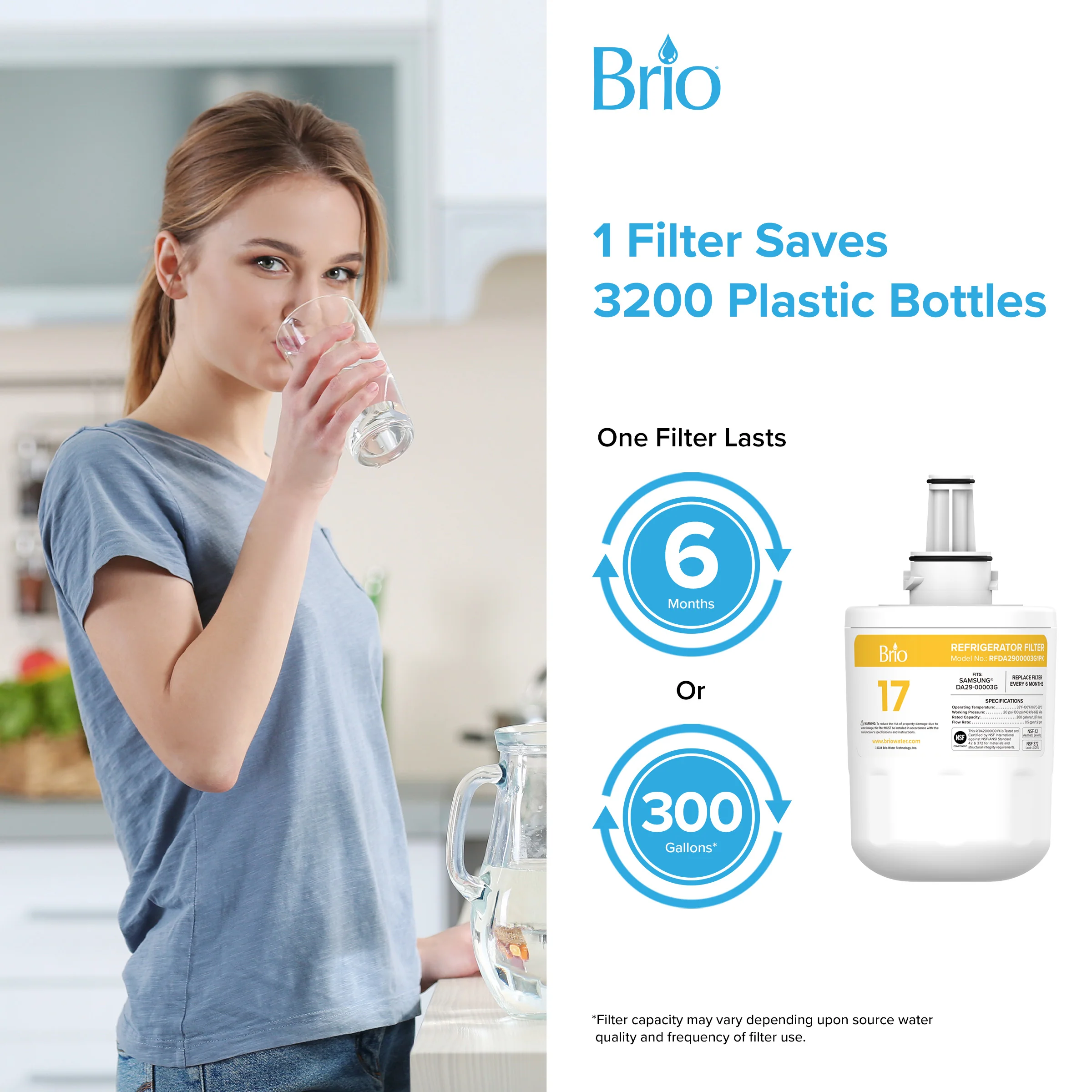 Brio DA2900003G Refrigerator Filters (3-Pack) – Samsung® DA29-00003G - Image 7