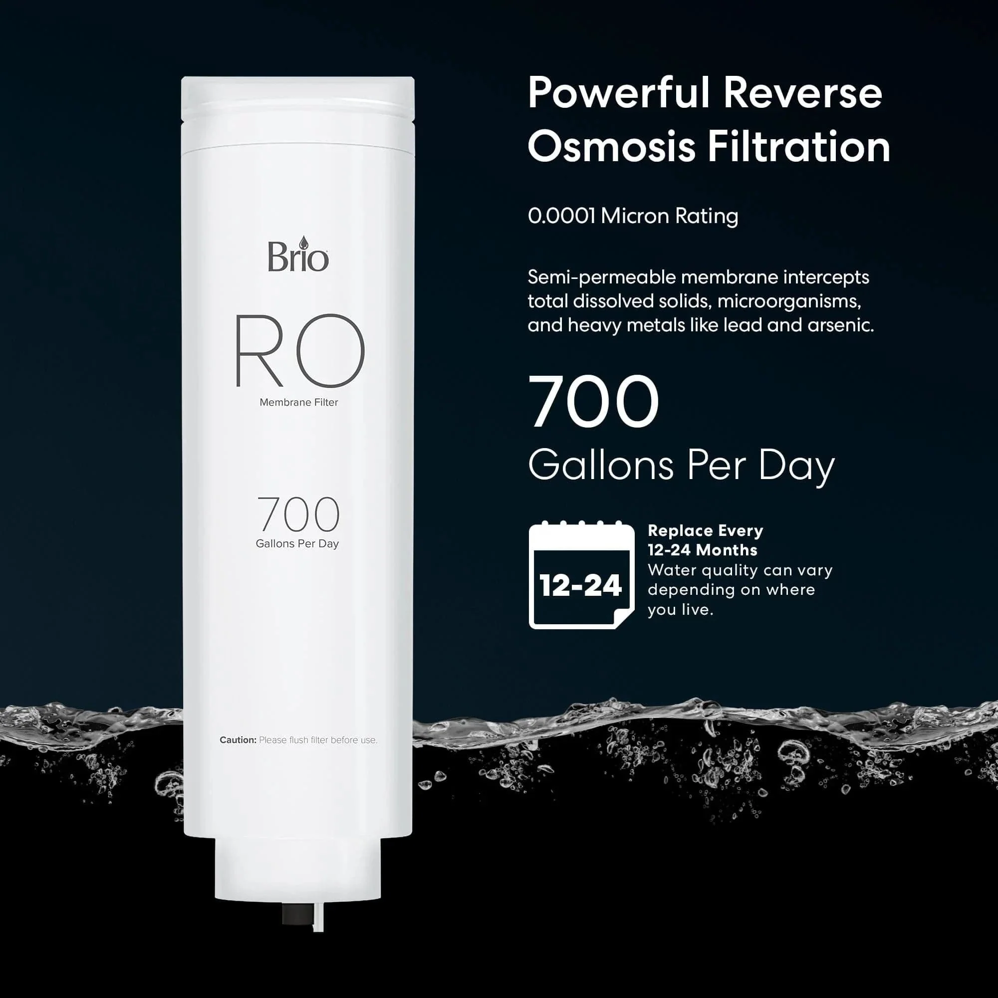 Brio RO Membrane Filter 700GPD - ROSL700, ROSL700BLK, ROSL700WHT - Image 3