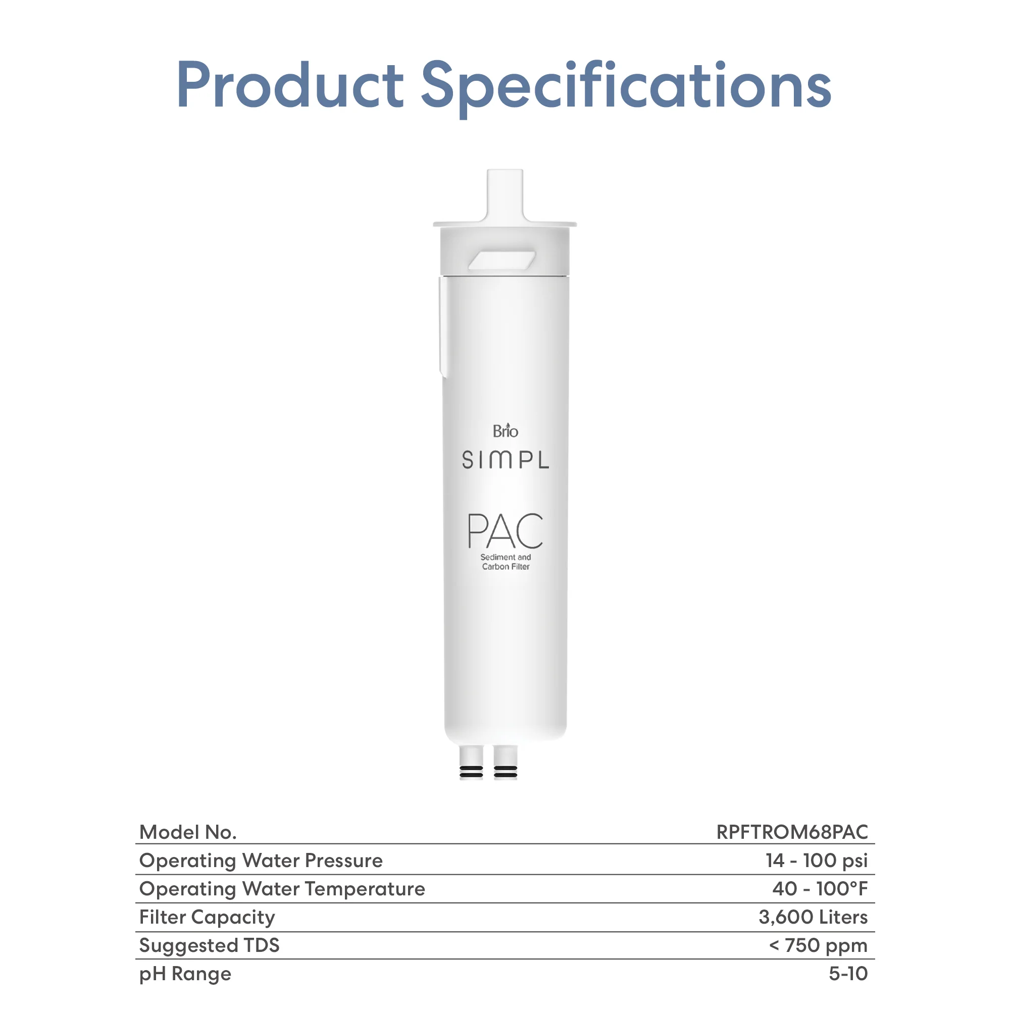 Brio SMPL PAC Sediment Filter - TROM600STD, TROM800STD - Image 8
