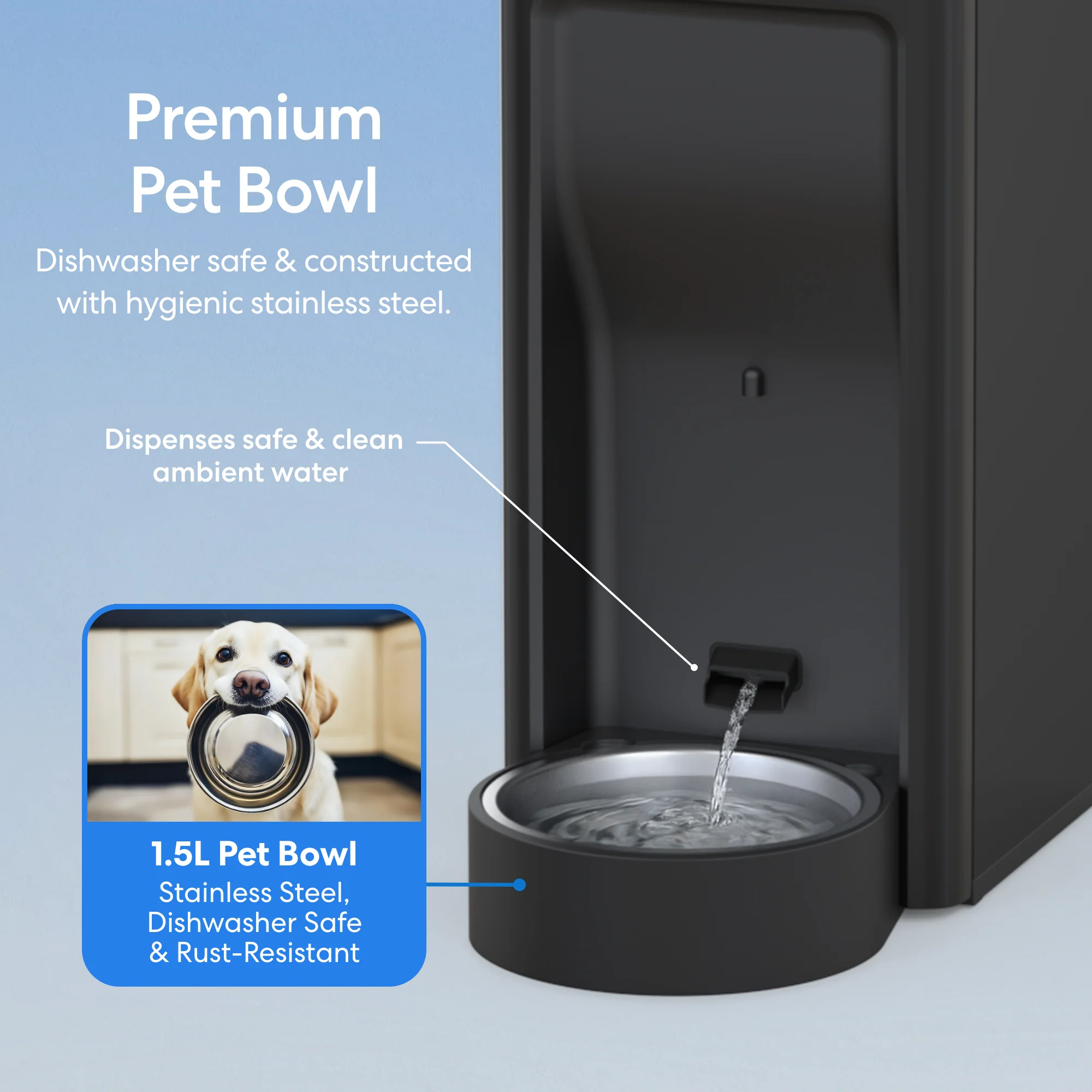 Brio Top Load Water Cooler & Dispenser with Built-In Pet Station - Image 6