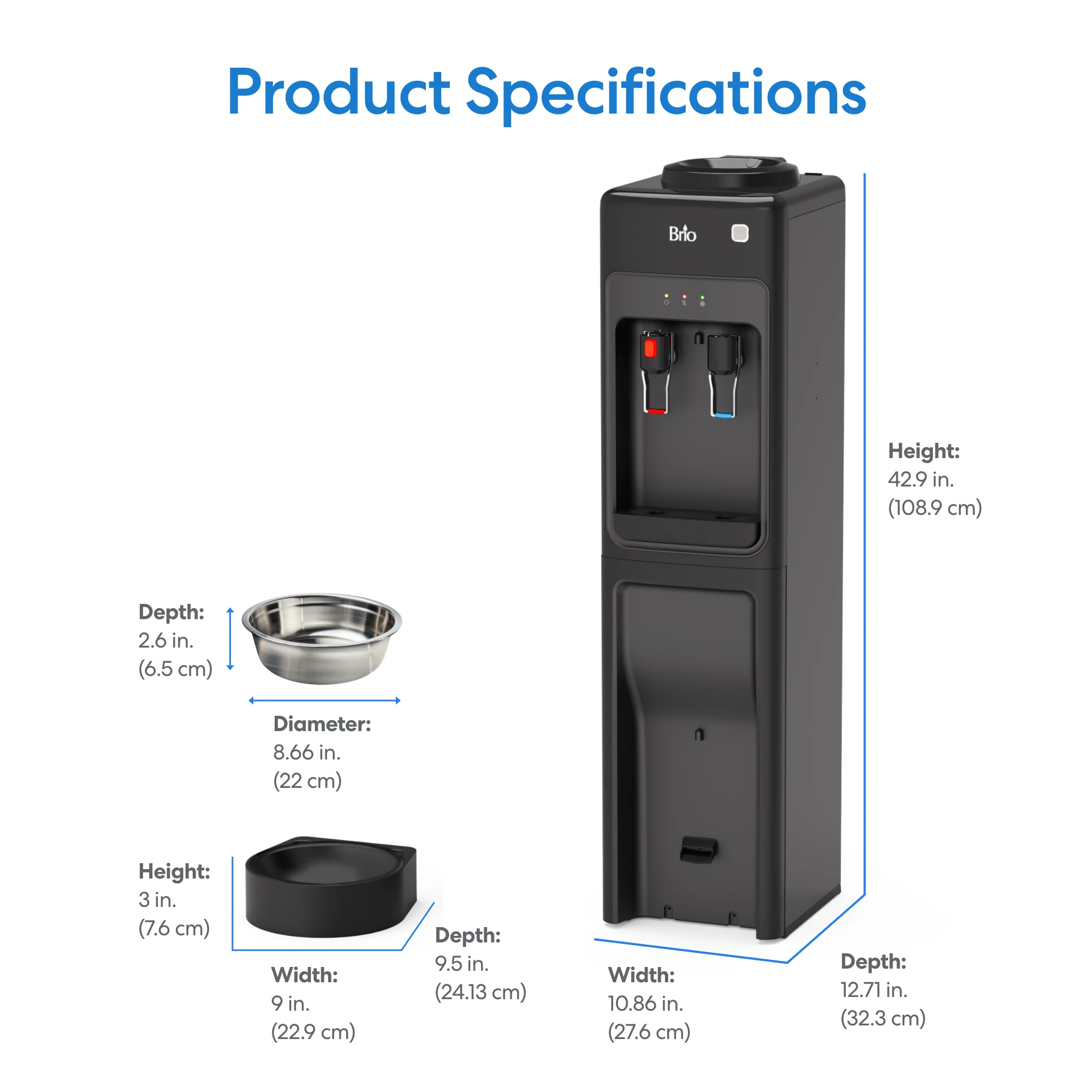 Brio Top Load Water Cooler & Dispenser with Built-In Pet Station - Image 9