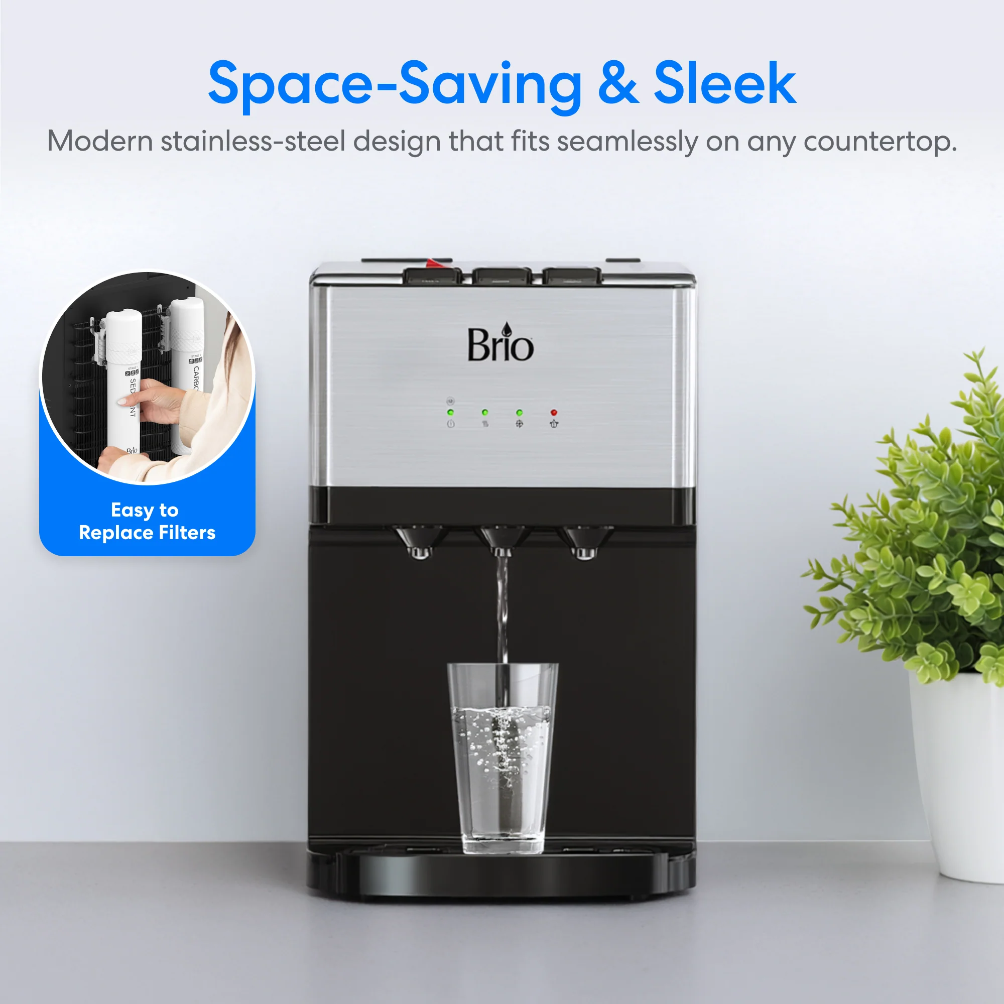 Brio 500 Series 2-Stage Bottleless Countertop Water Cooler - Image 3