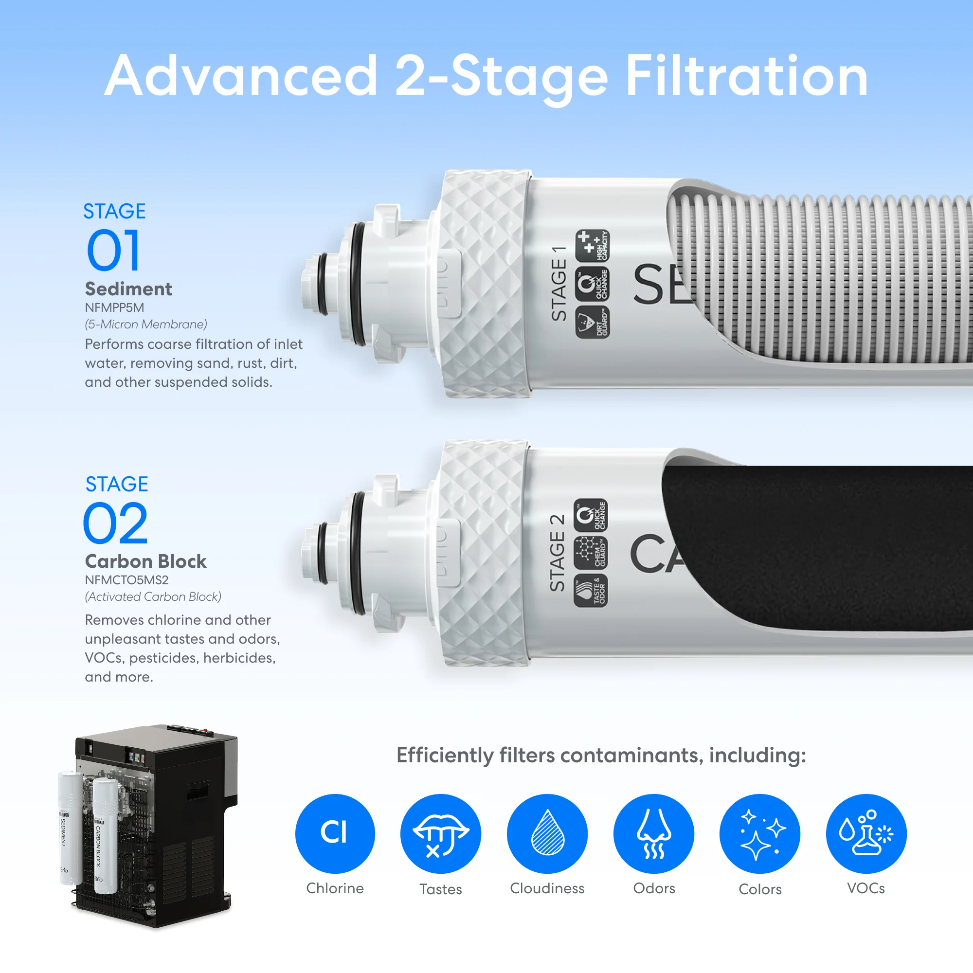 Brio 500 Series 2-Stage Bottleless Countertop Water Cooler - Image 5