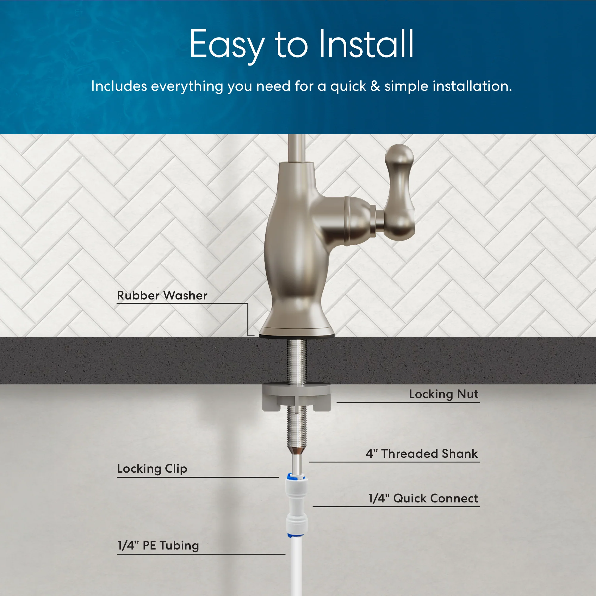 Brio Curvy Classic Series Water Faucet-Brushed Nickel - Image 5