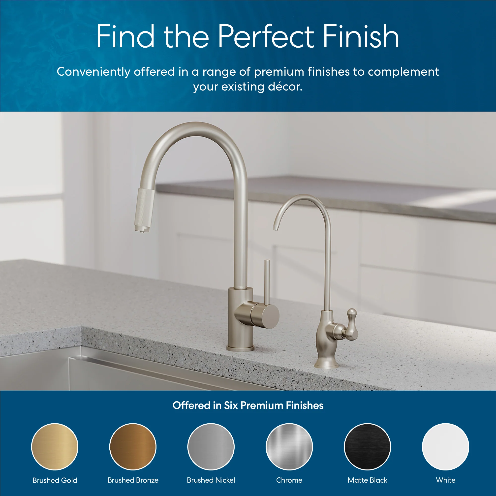 Brio Curvy Classic Series Water Faucet-Brushed Nickel - Image 7