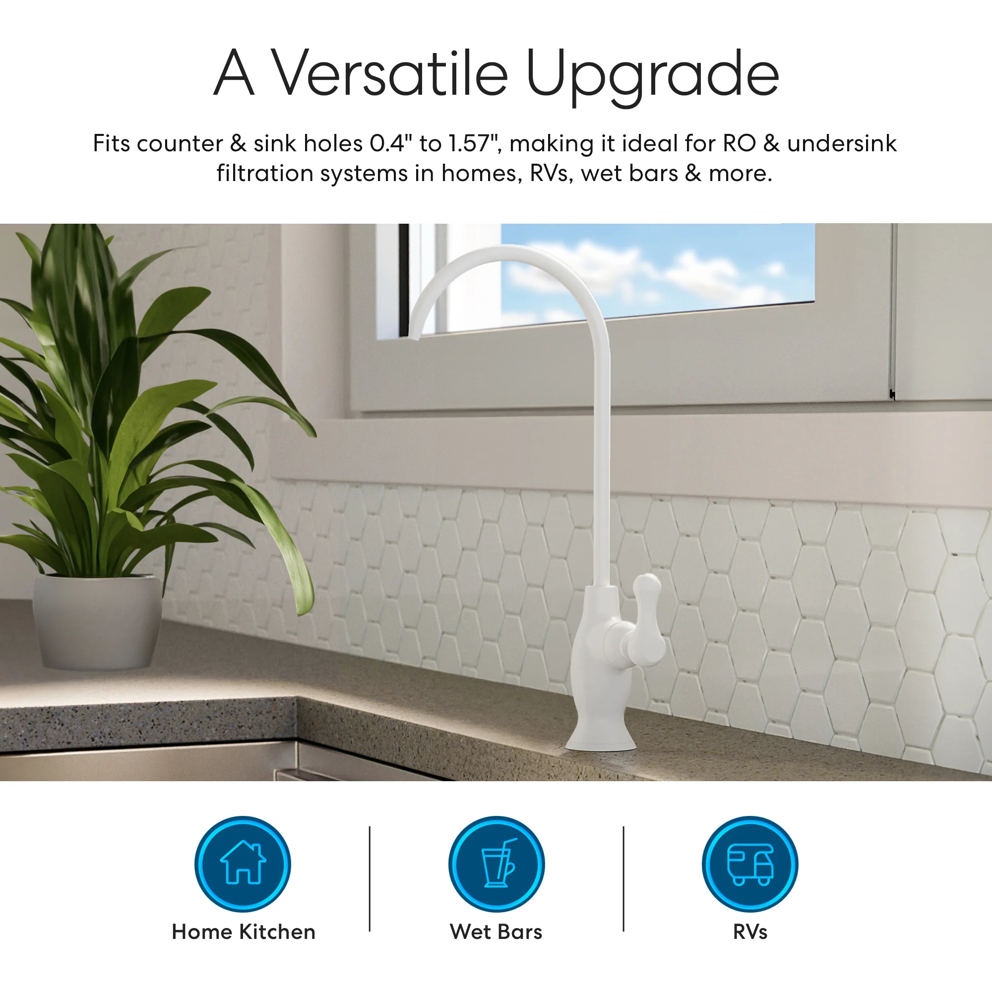 Brio Curvy Classic Series Water Faucet-White - Image 6