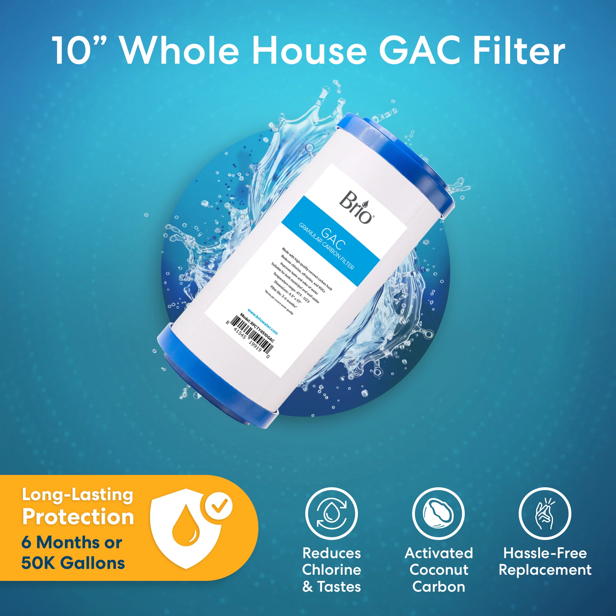 Brio Whole House 10" Granular Activated Carbon Filter - Image 2