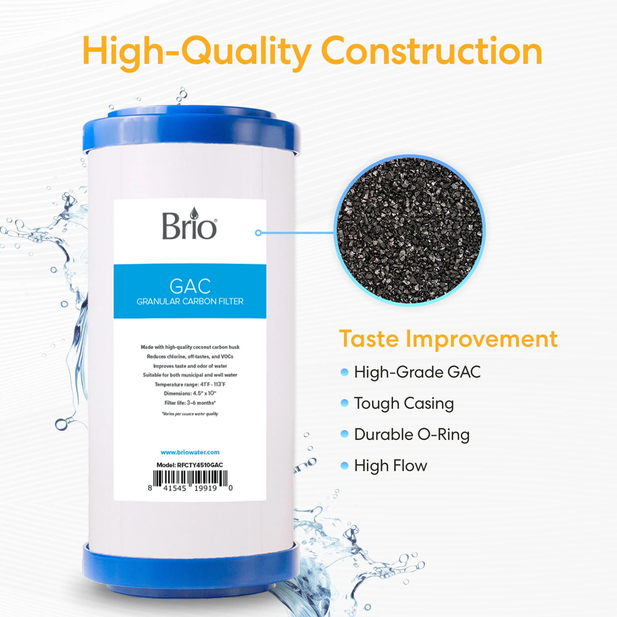 Brio Whole House 10" Granular Activated Carbon Filter - Image 3