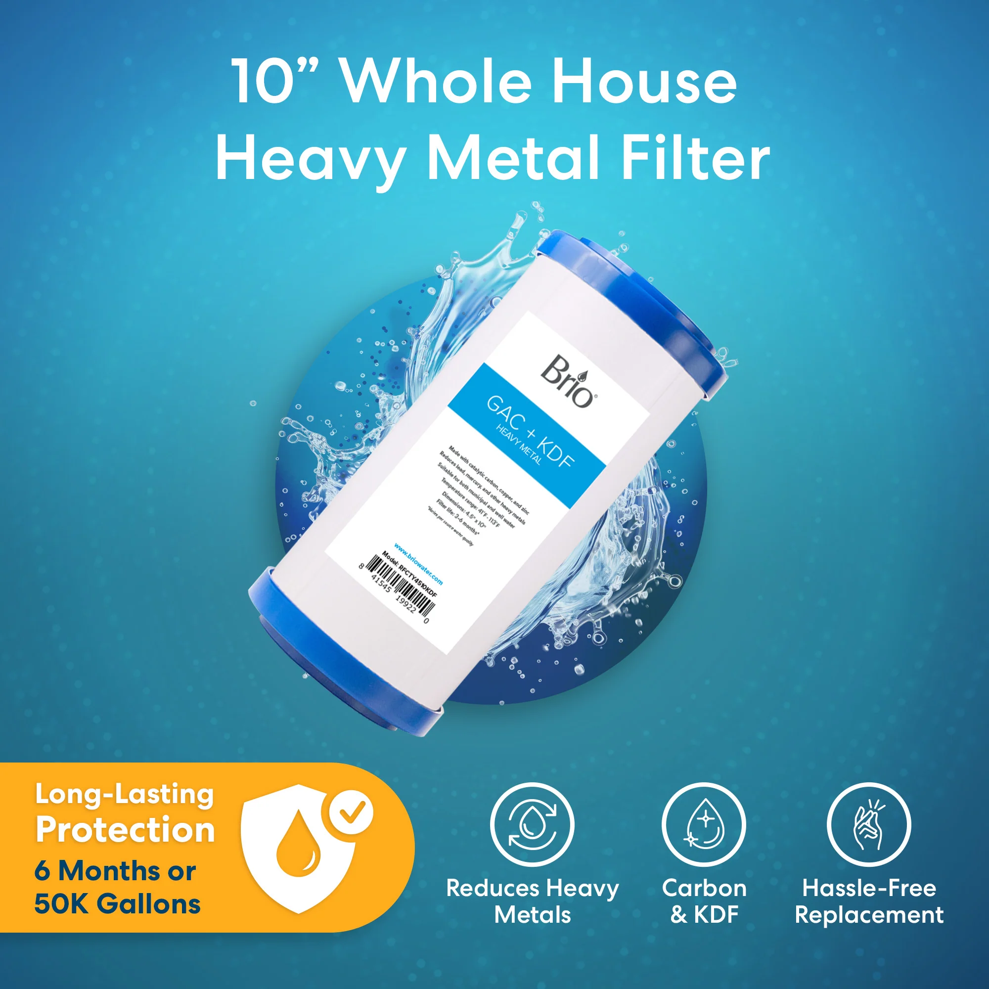 Brio Whole House 10" Heavy Metal Filter - Image 2