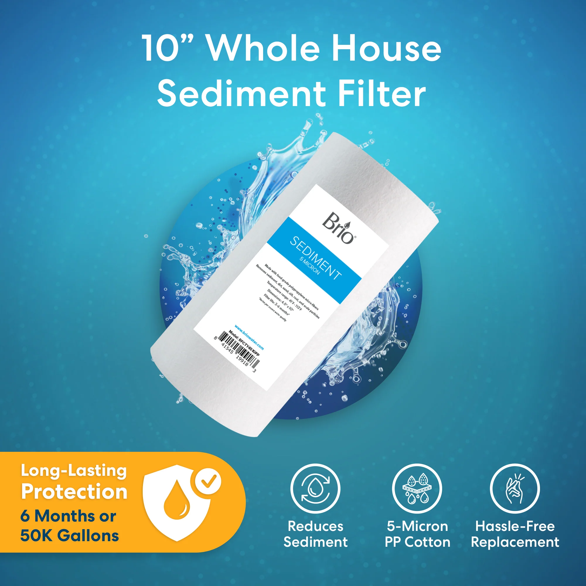 Brio Whole House 10" Sediment Filter - Image 2