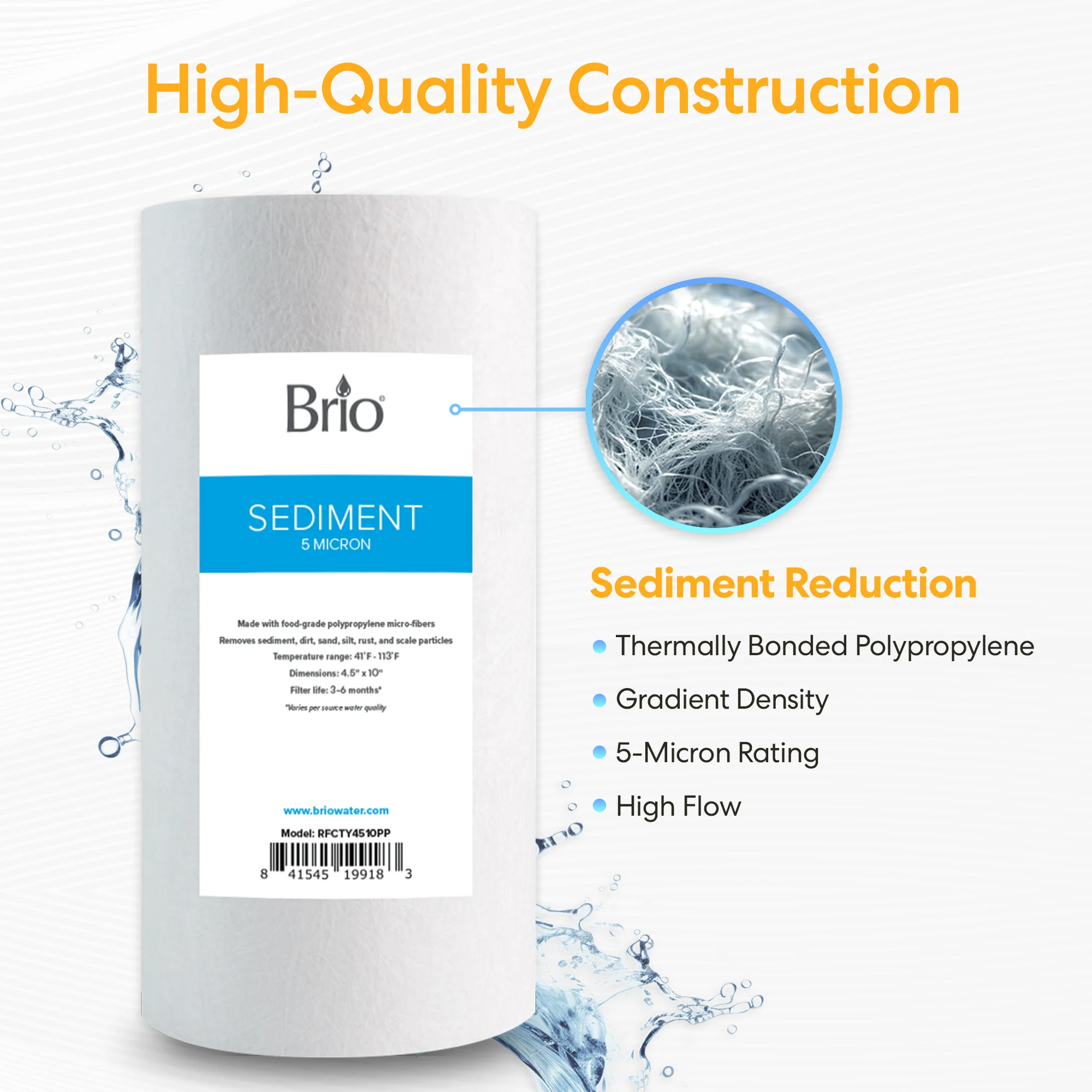 Brio Whole House 10" Sediment Filter - Image 3