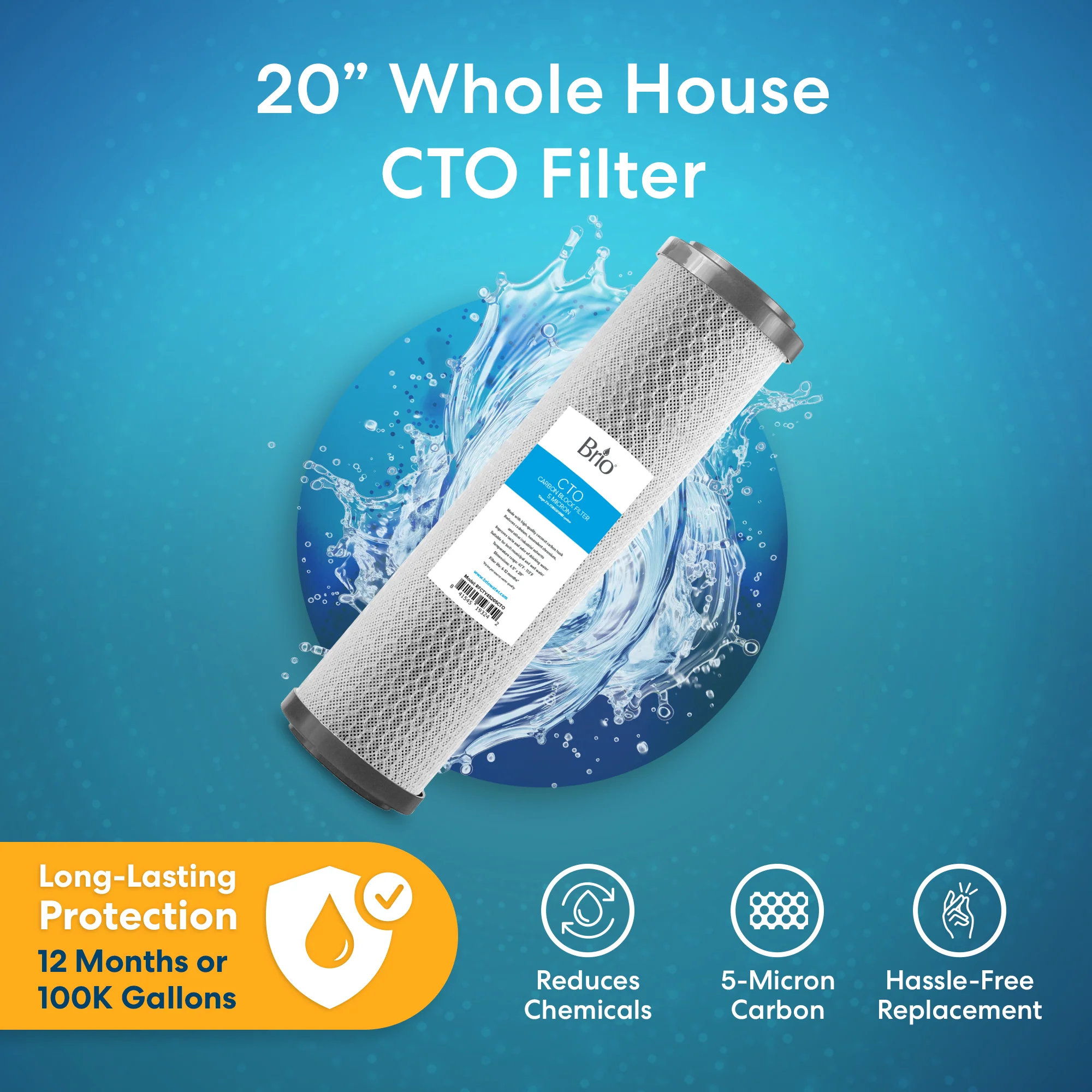 Brio Whole House 20" Carbon Block Filter - Image 2
