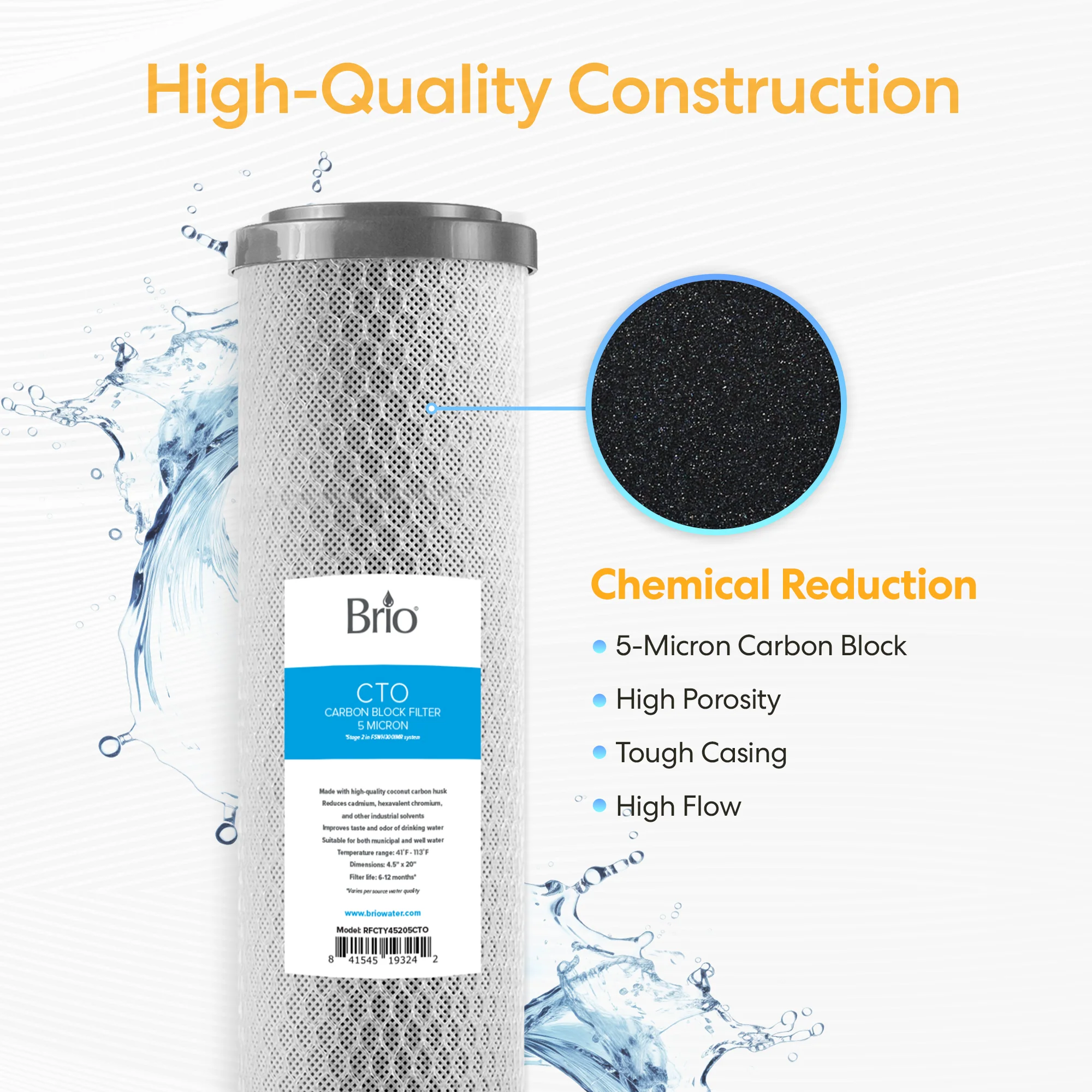 Brio Whole House 20" Carbon Block Filter - Image 3