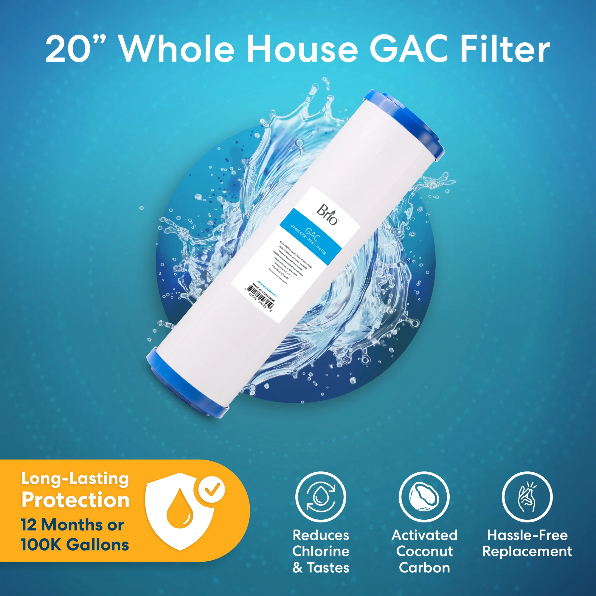 Brio Whole House 20" GAC Filter - Image 2