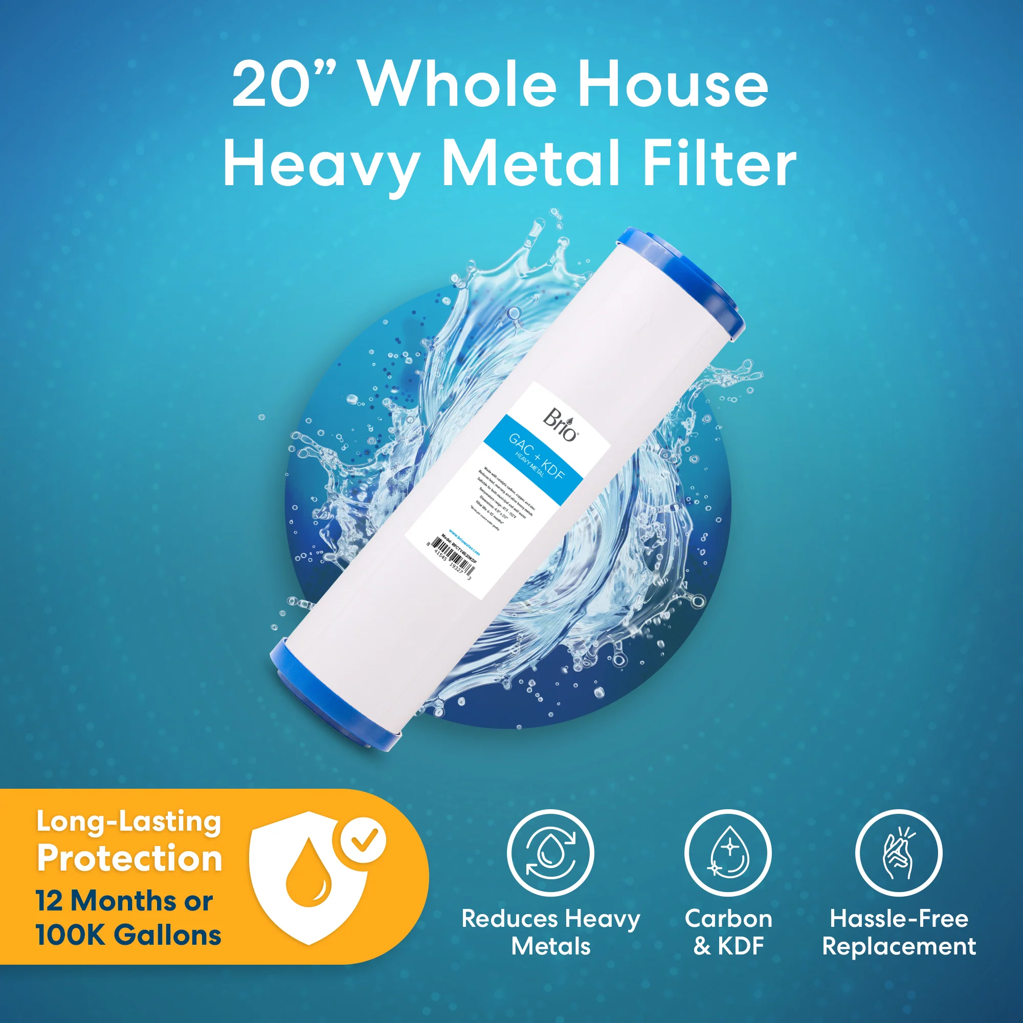 Brio Whole House 20" Heavy Metal Filter - Image 2