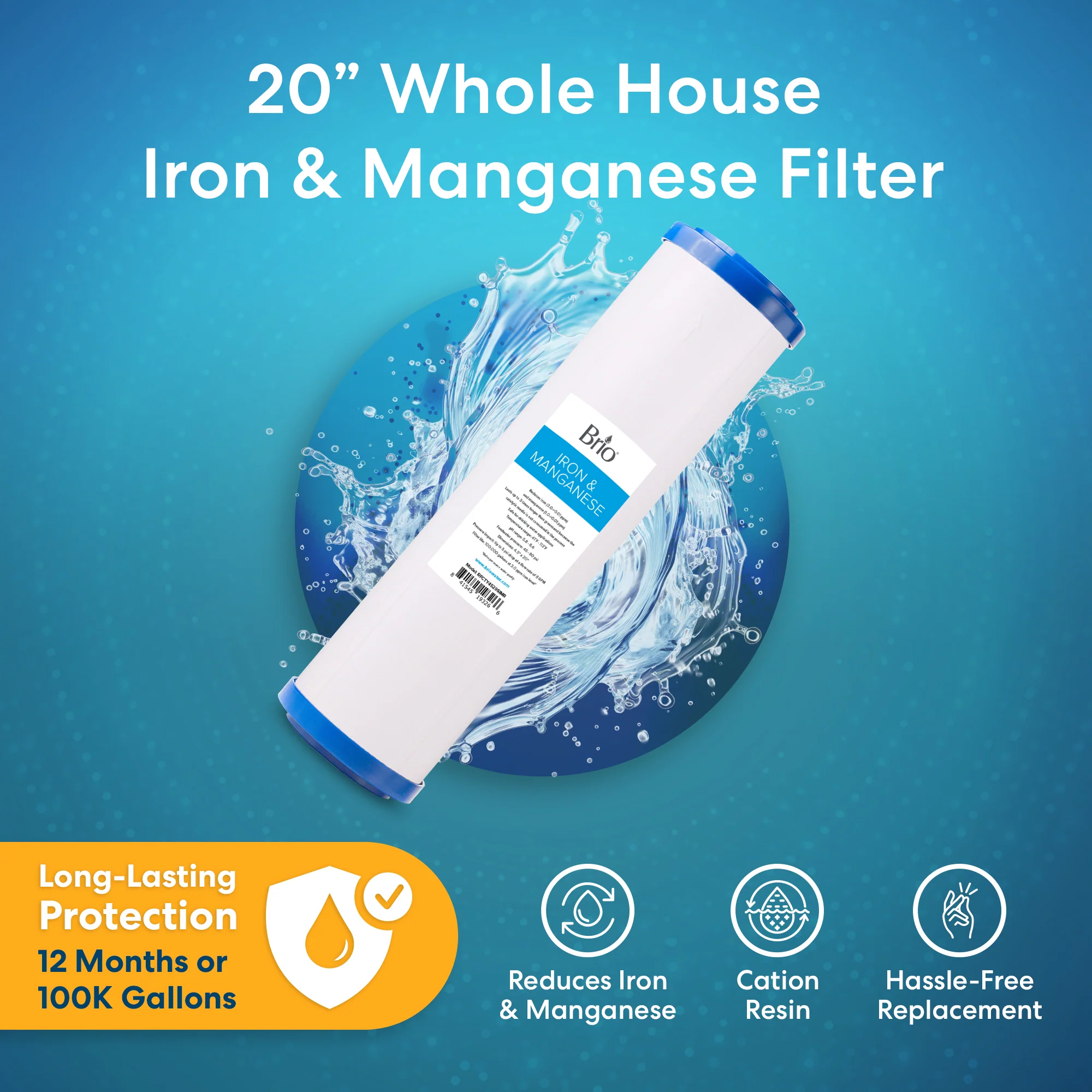 Brio Whole House 20" Iron & Manganese Filter - Image 2