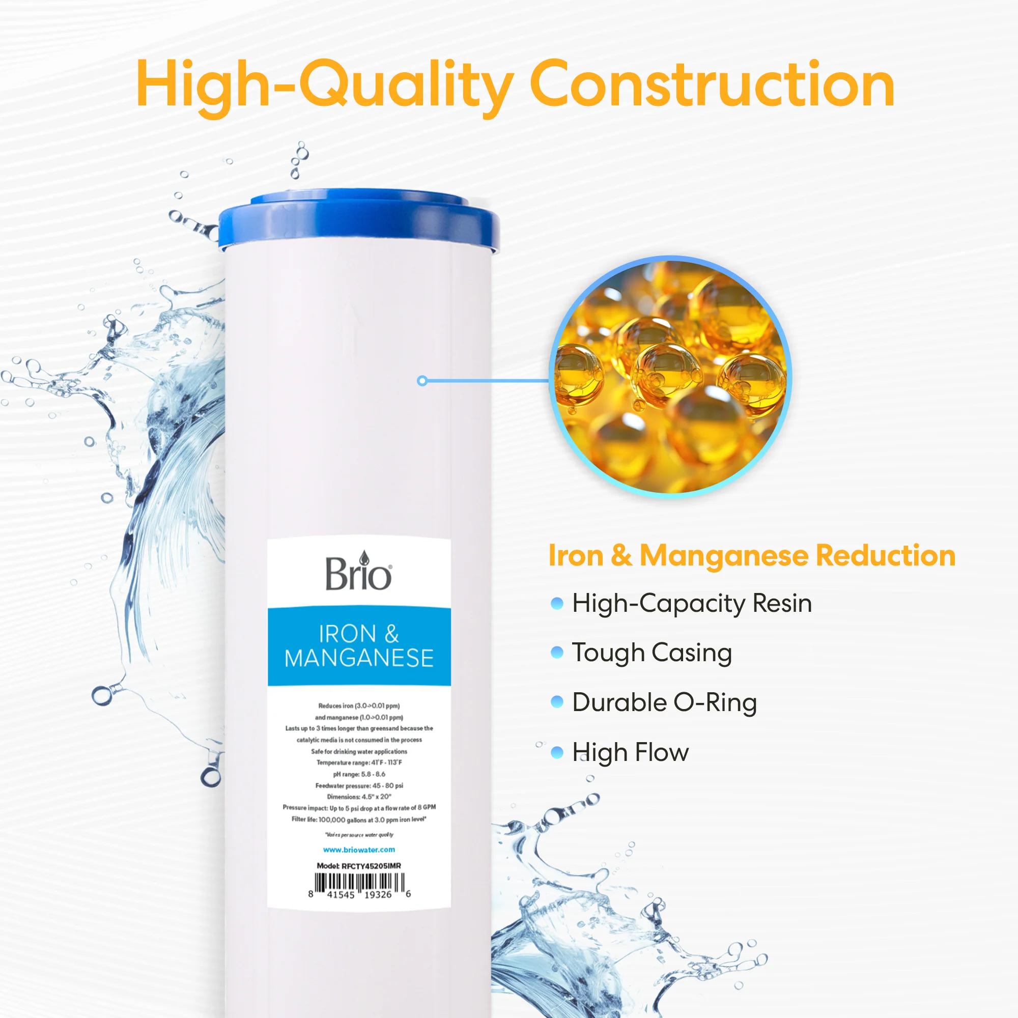 Brio Whole House 20" Iron & Manganese Filter - Image 3