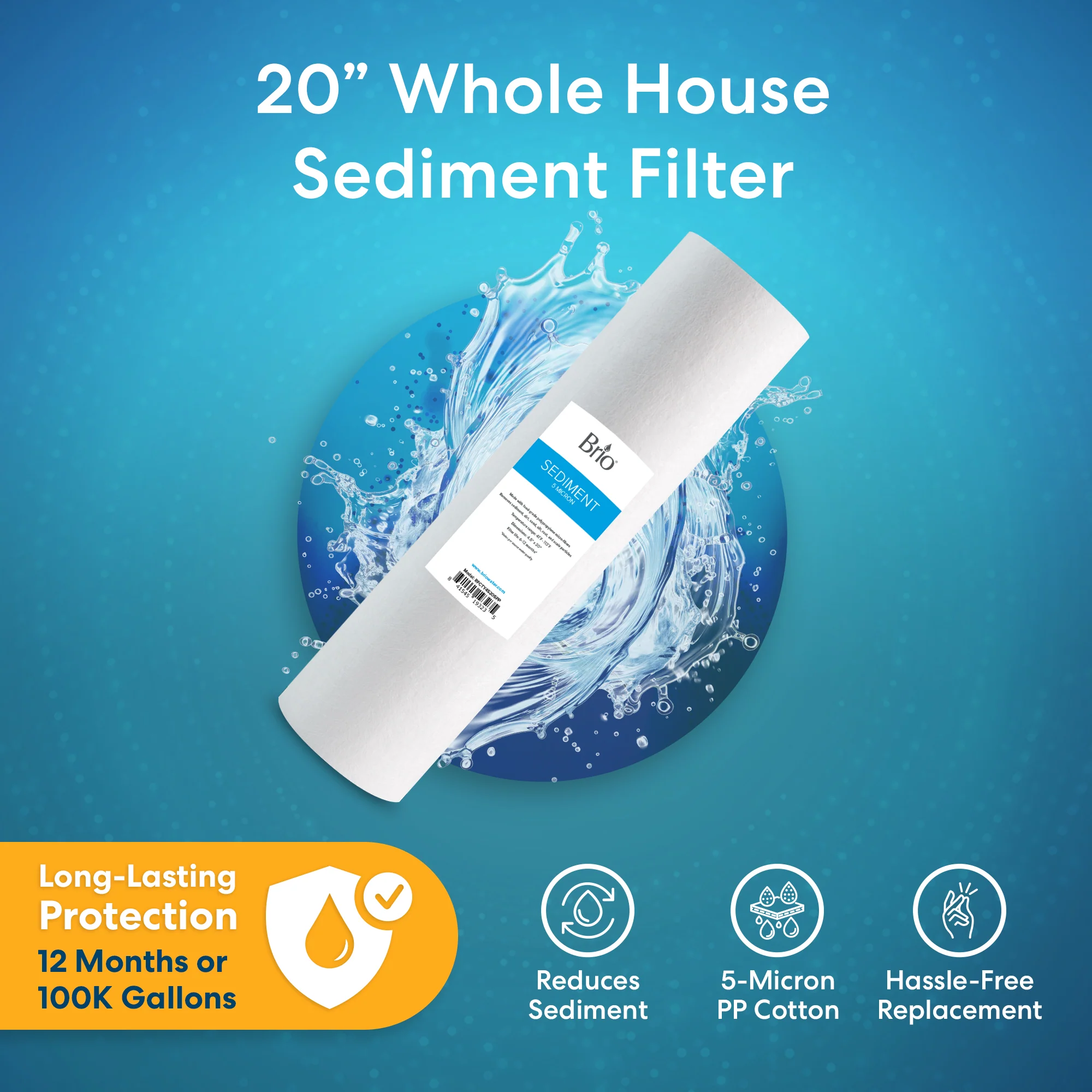 Brio Whole House 20" Sediment Filter - Image 2
