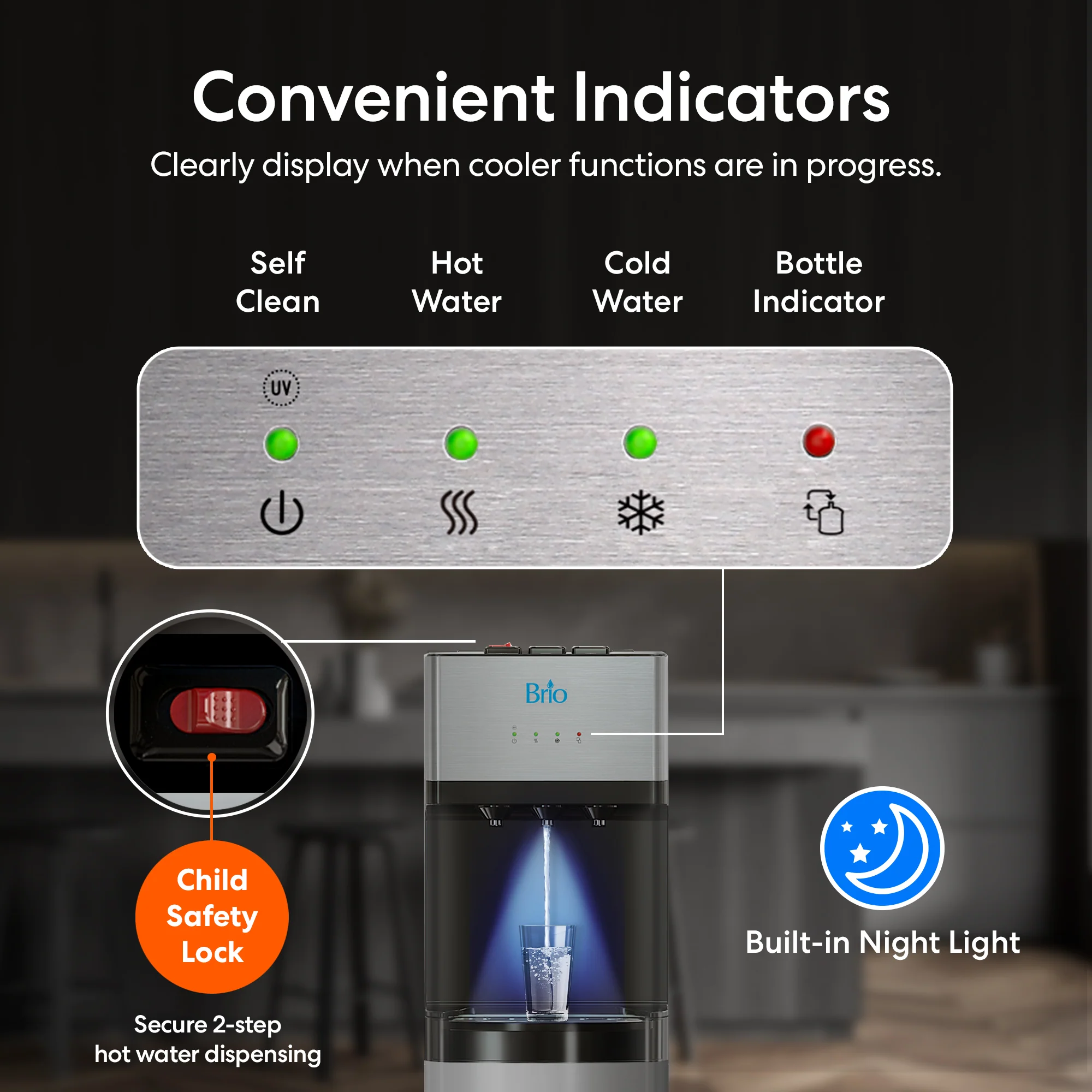 Brio 500 Series Self-Cleaning Bottom Load Water Cooler - Image 8